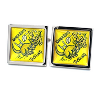 Road Sign Cufflinks: Beware Kangaroos Rugby Tackling