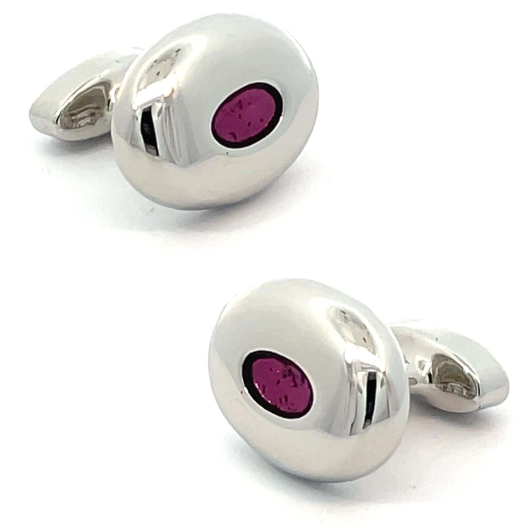 Oval Feature Purple Cufflinks