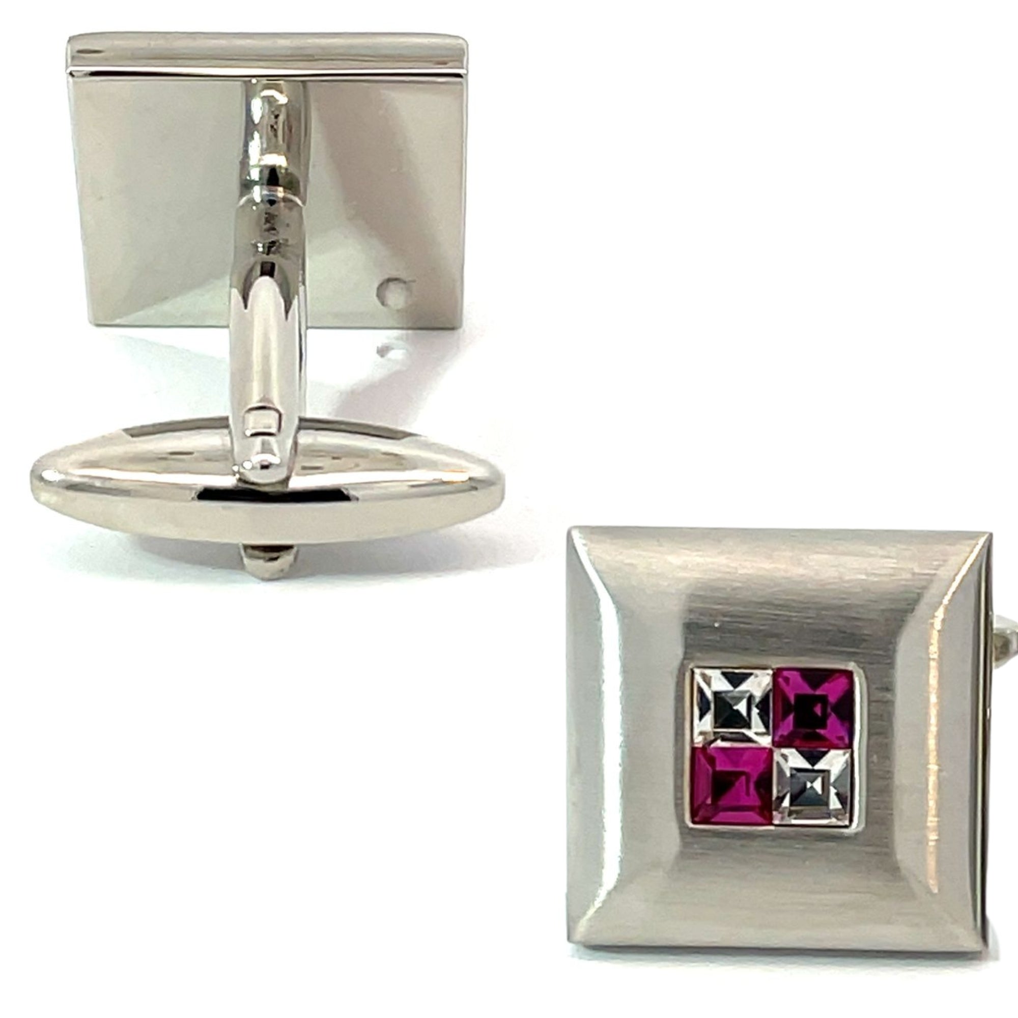Purple Crystal Four Square Cufflinks