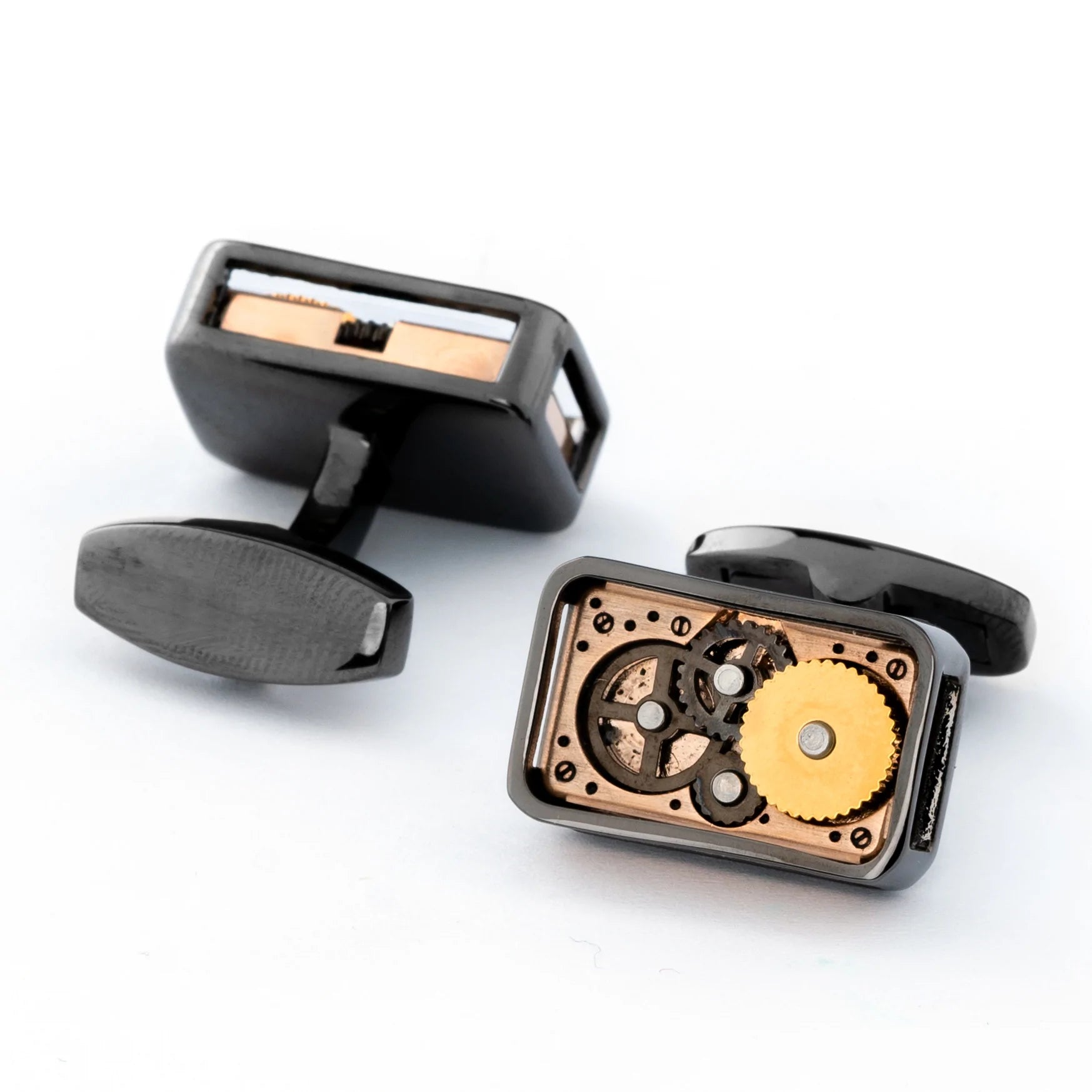 Steampunk Gear Cufflinks in Gunmetal