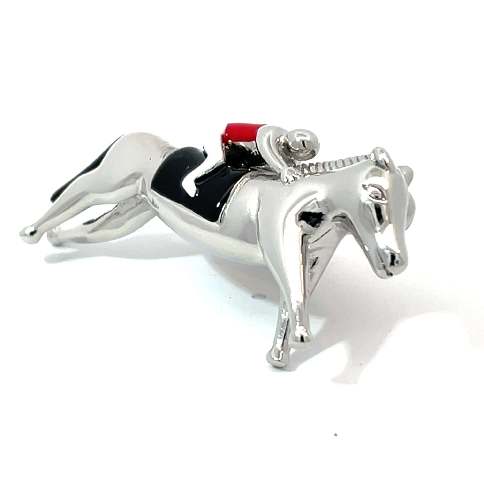 Coloured Horse & Jockey 3D Tie Clip