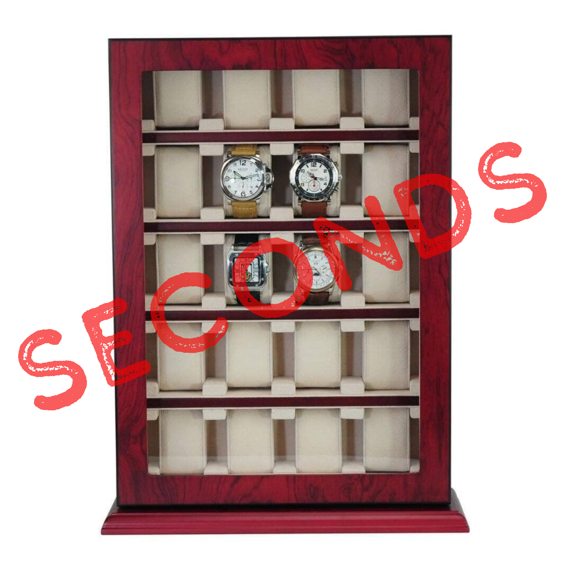 Seconds - Bubinga Wooden Watch Cabinet for 20 (B)