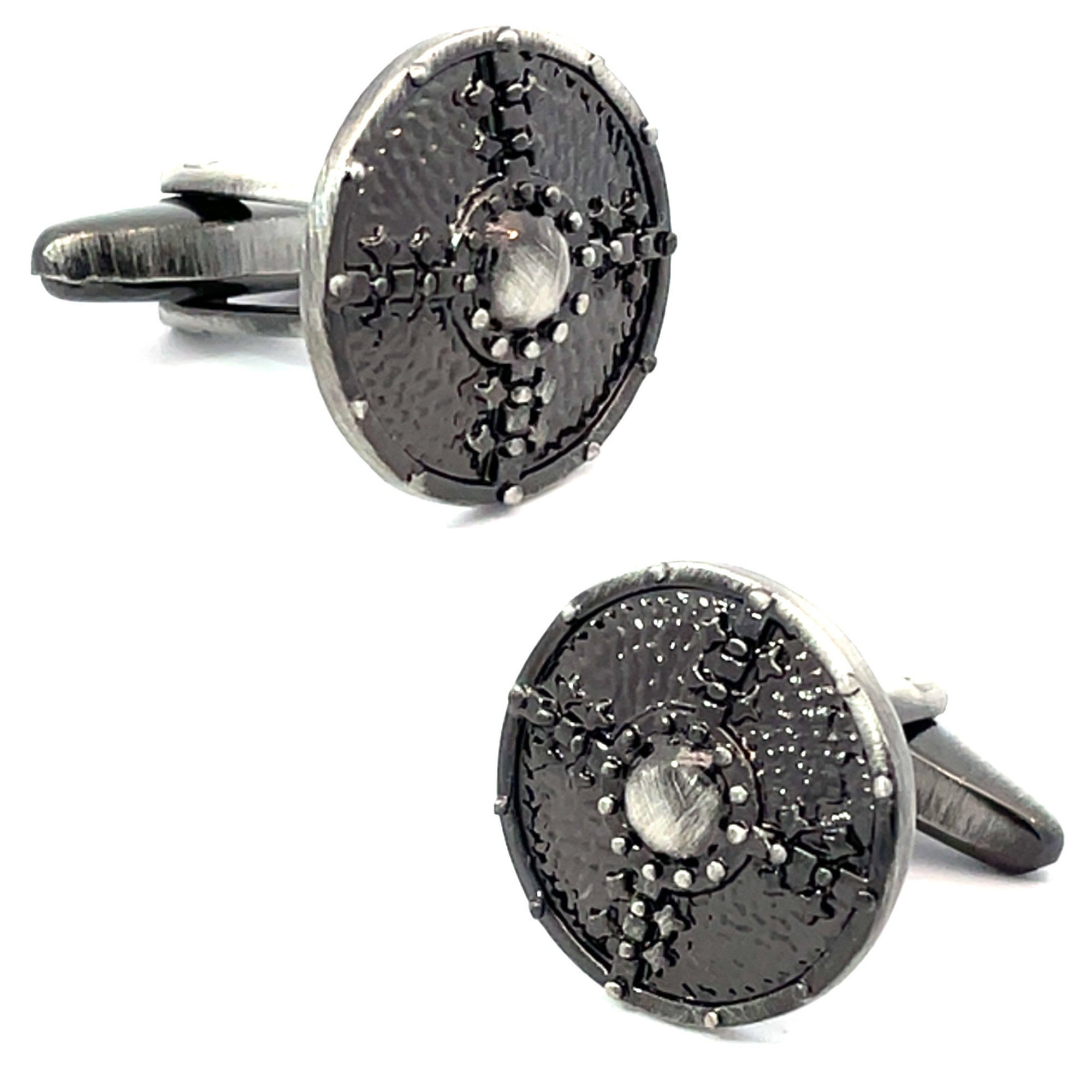 Antique Finish Viking Shield Cufflinks