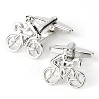 Silver Bicycle Cyclist Cufflinks