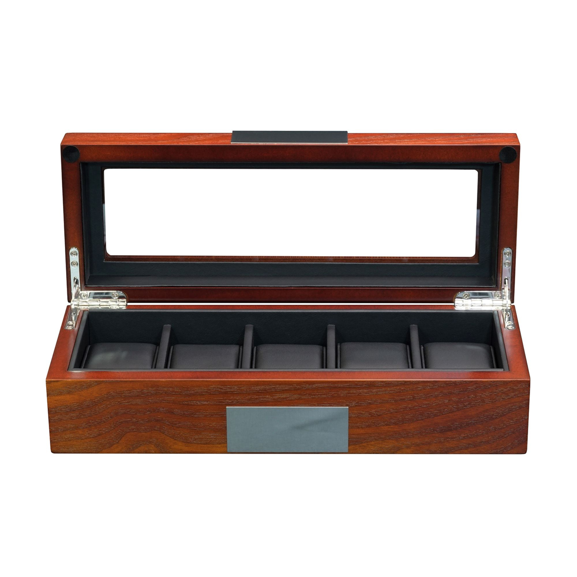 Seconds - 5 Slots Mahogany Wooden Watch Box