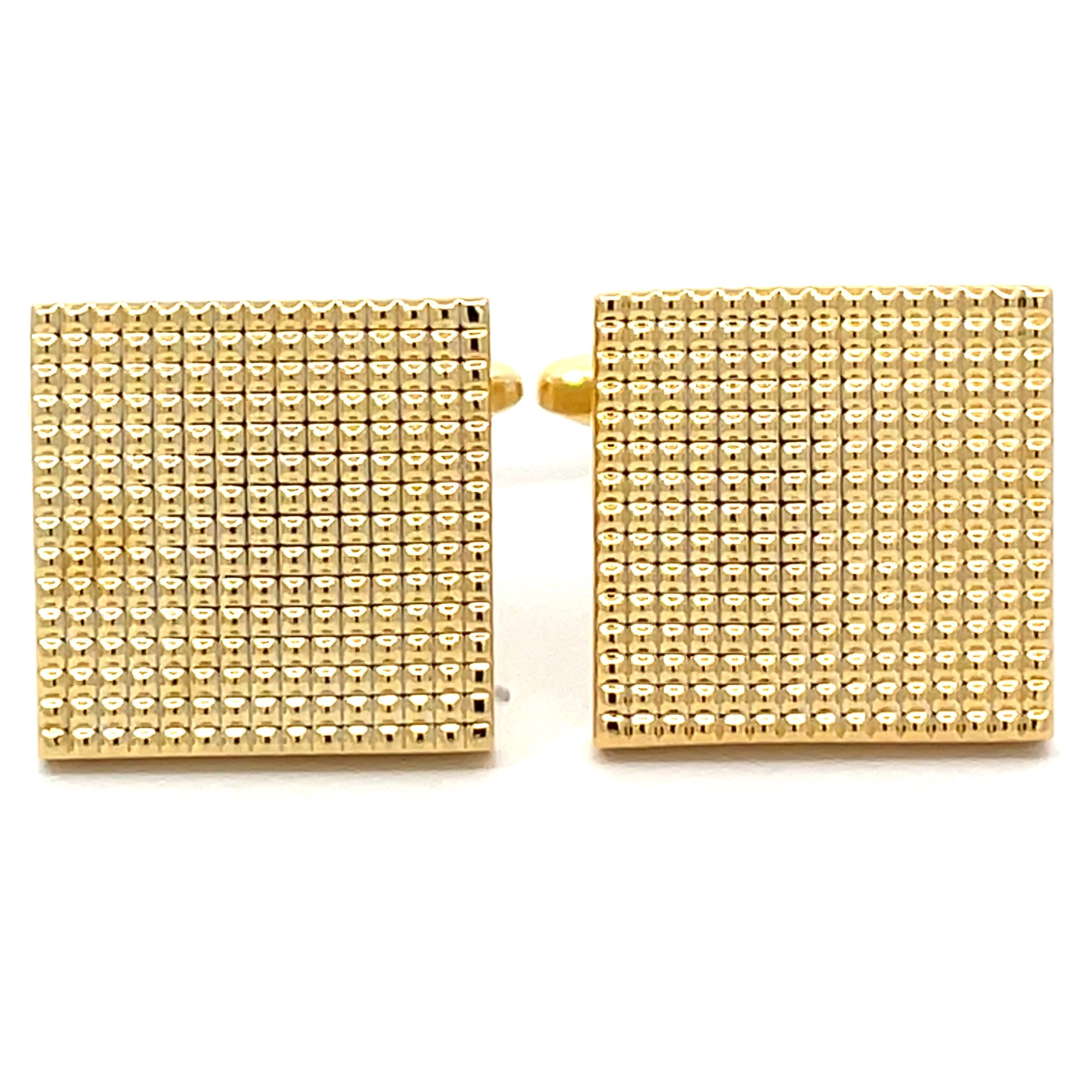 Textured Shiny Gold Square Cufflinks
