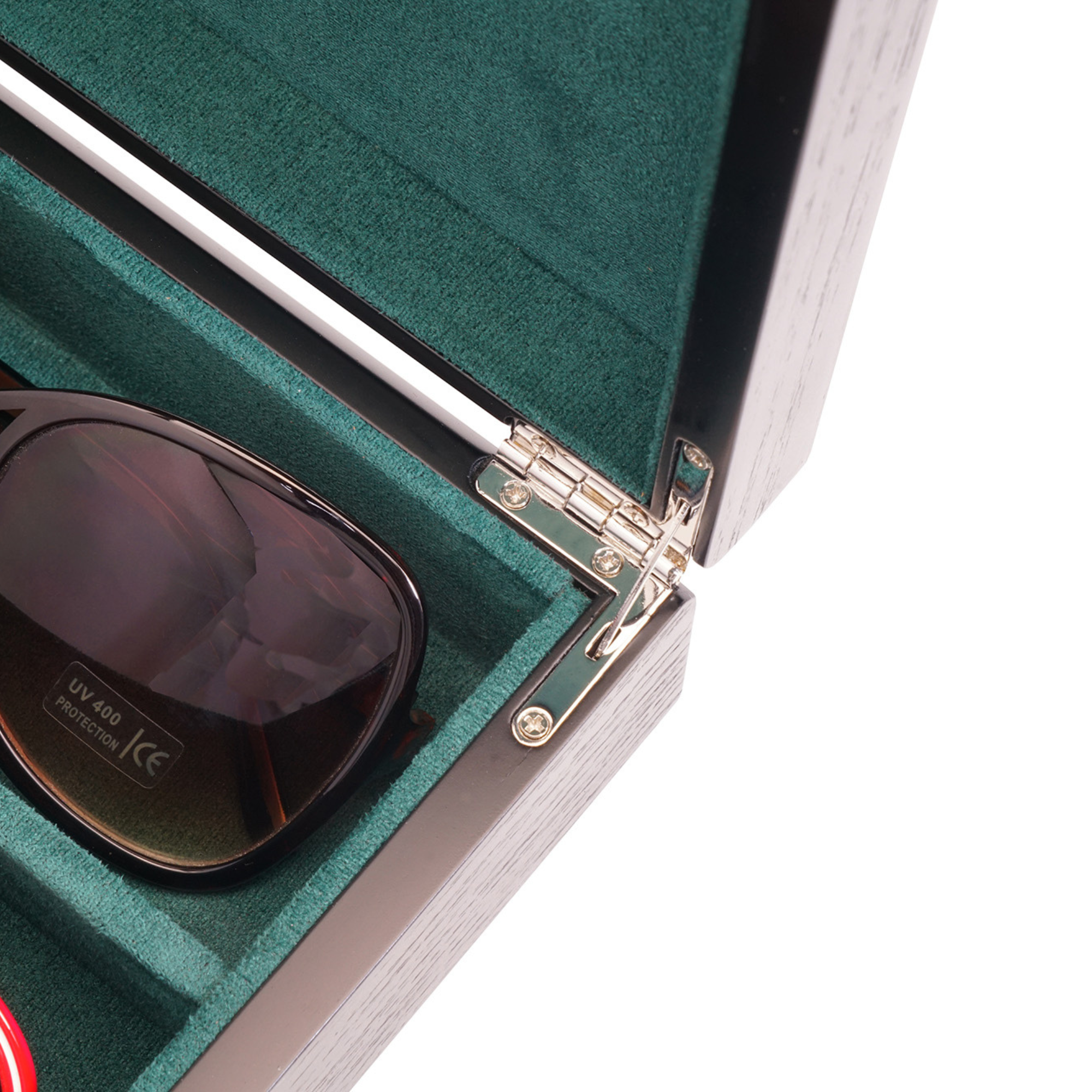 9 Pairs Wooden Sunglass Box in Black/Green