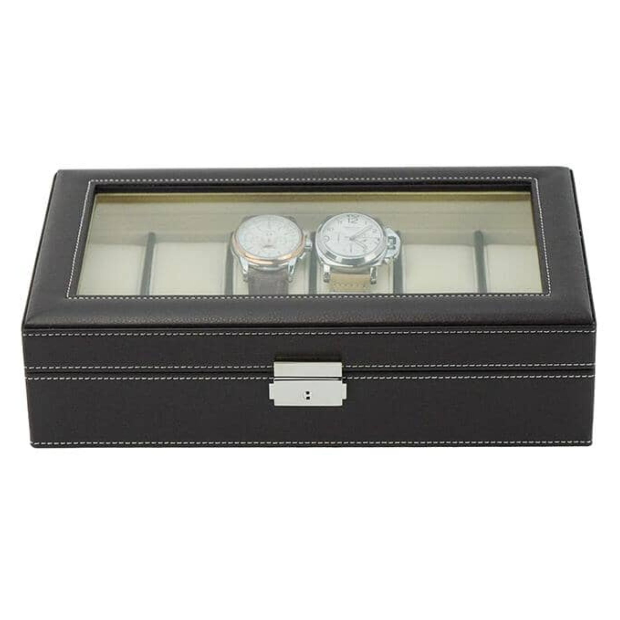 Seconds - Dark Brown Leather Watch Box for 12 Watches