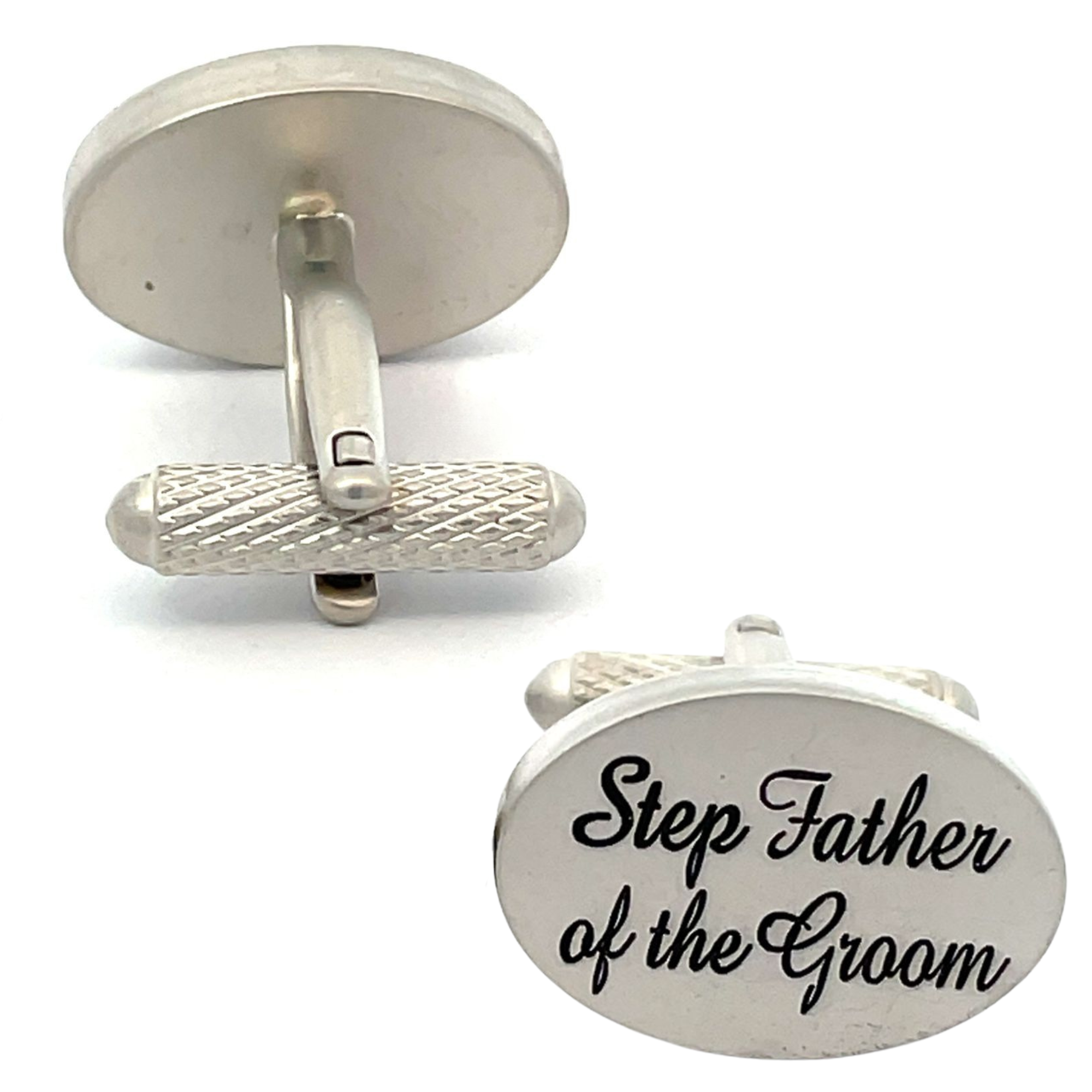 Step Father of the Groom Script Wedding Cufflinks
