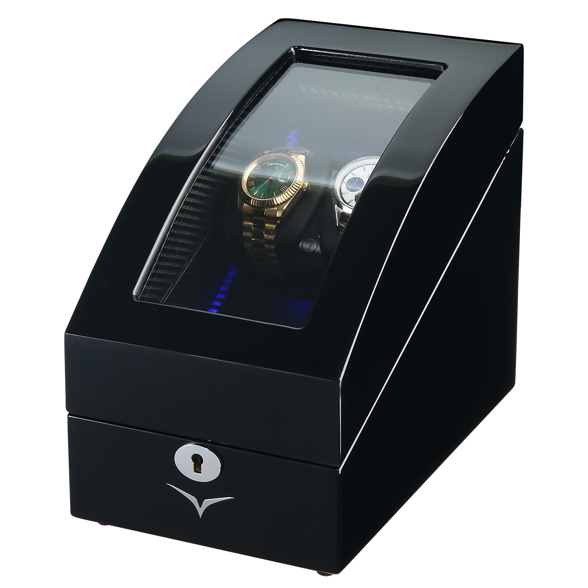 Seconds - Avoca Watch Winder Box for 2 + 2 Watches in Black (C)