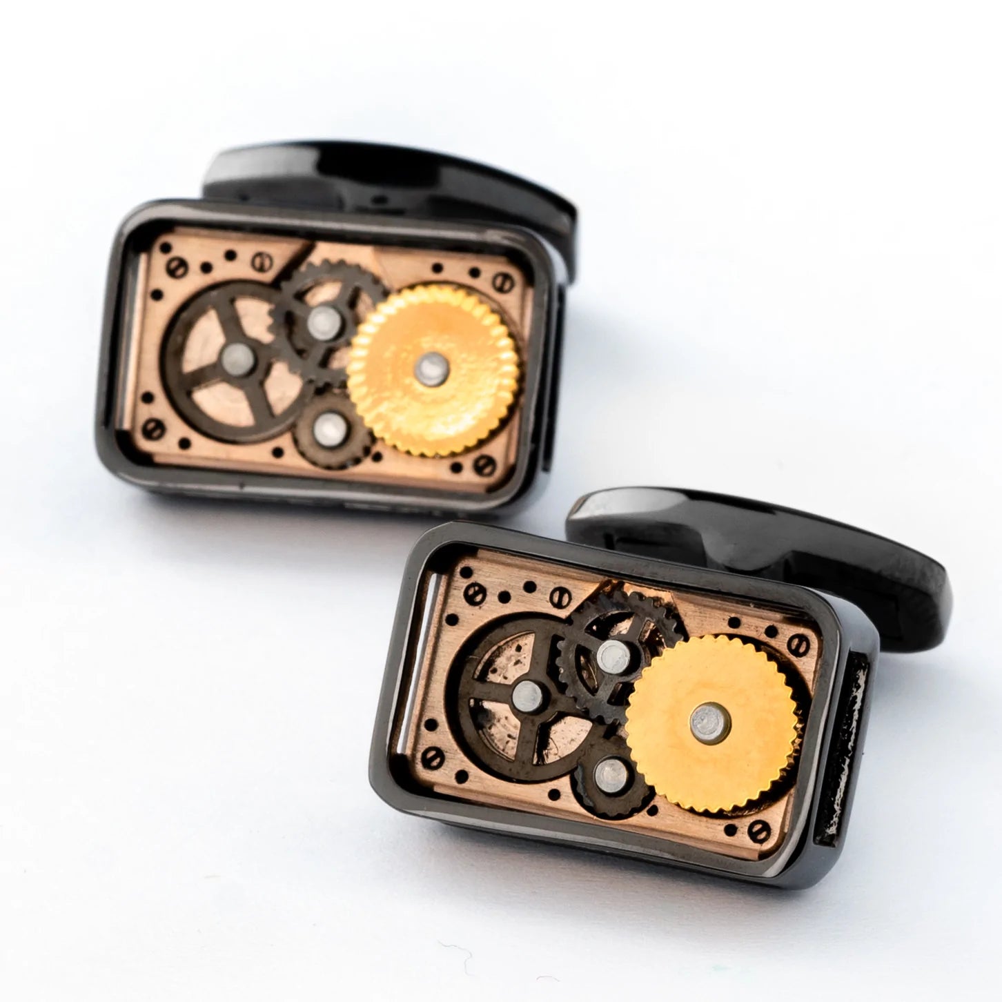 Steampunk Gear Cufflinks in Gunmetal