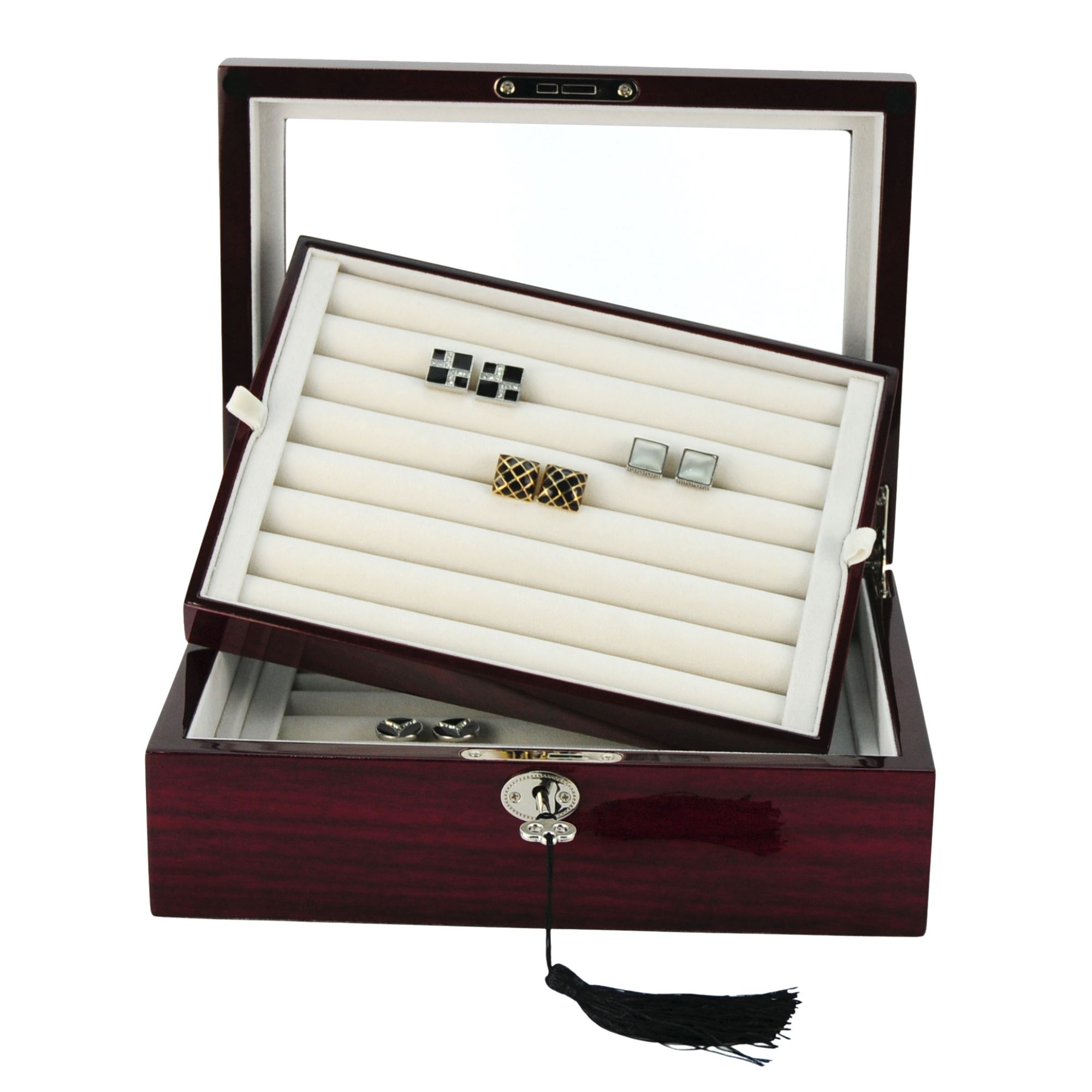 Seconds - 72 Pairs Cherry Wooden Cufflink Box