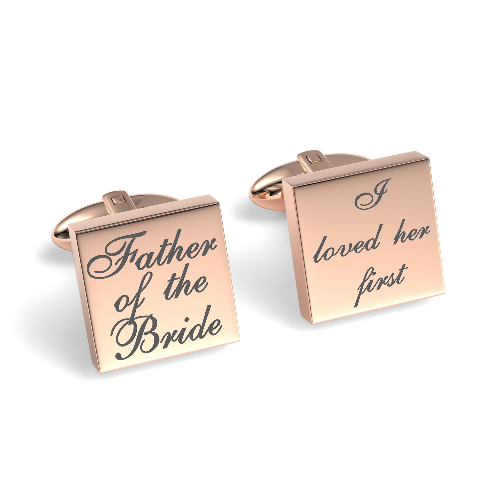 Father of the Bride Loved Her First Engraved Wedding Cufflinks