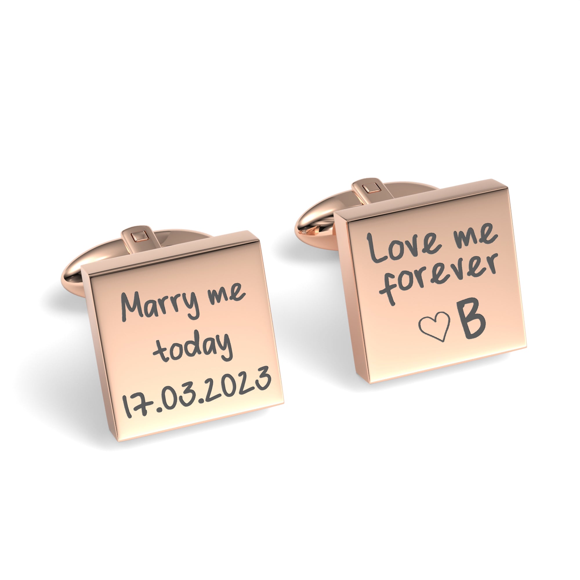 Own Handwriting Custom Engraved Square Cufflinks