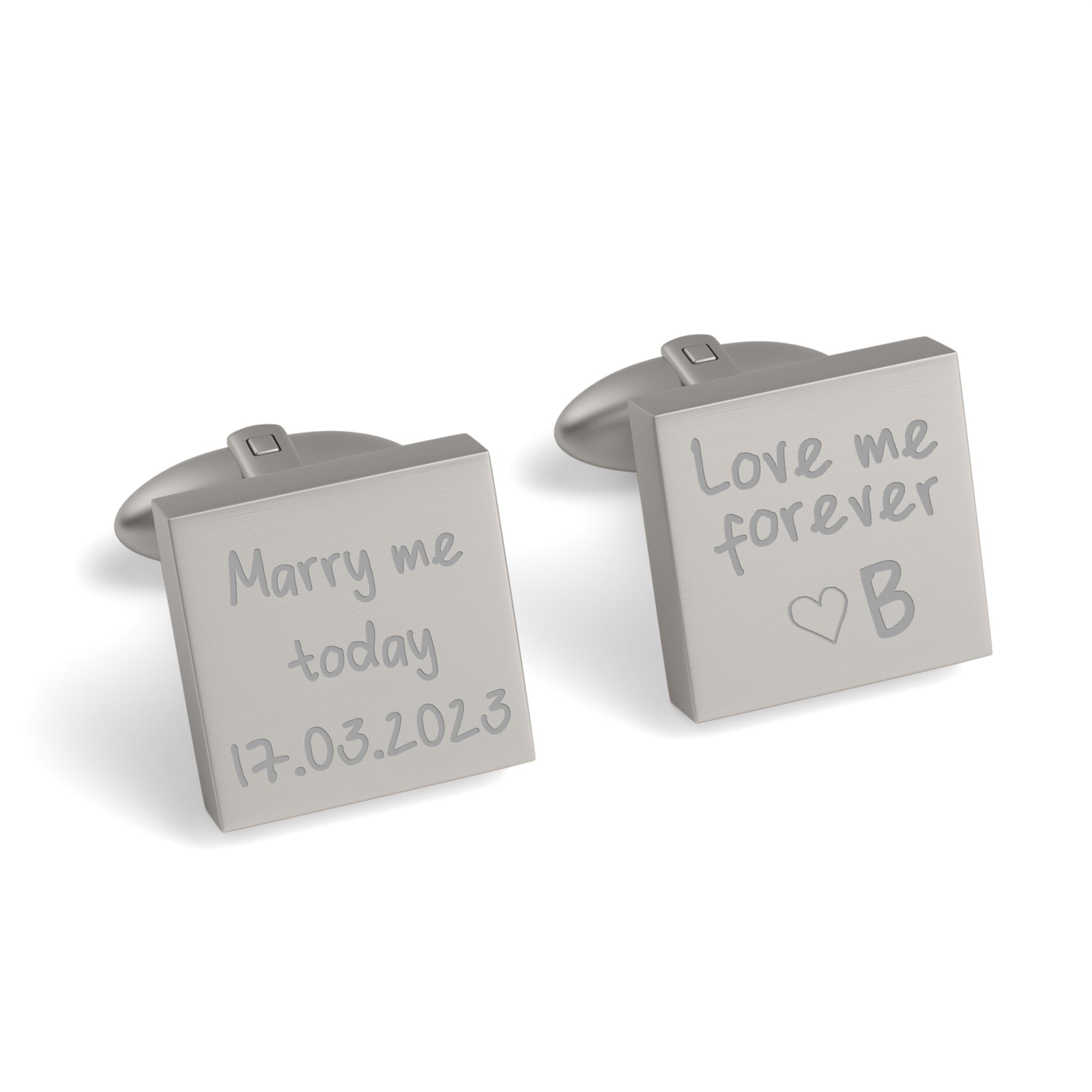 Own Handwriting Custom Engraved Square Cufflinks