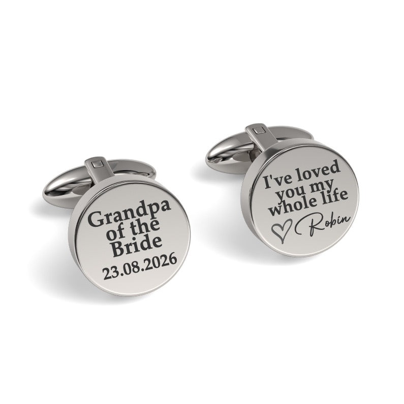 Grandpa of the Bride Engraved Cufflinks