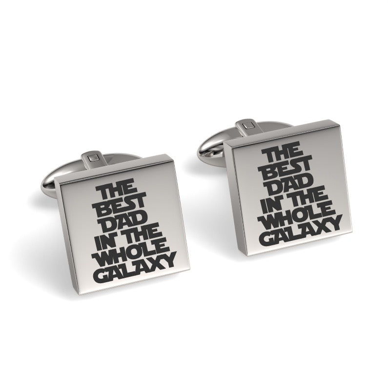 Best Dad in the Galaxy Engraved Cufflinks