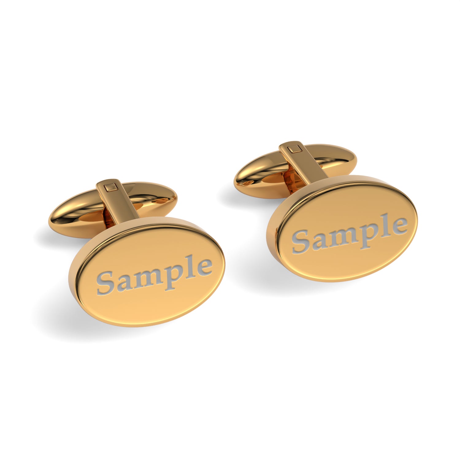 Engraved Words Custom Oval Cufflinks