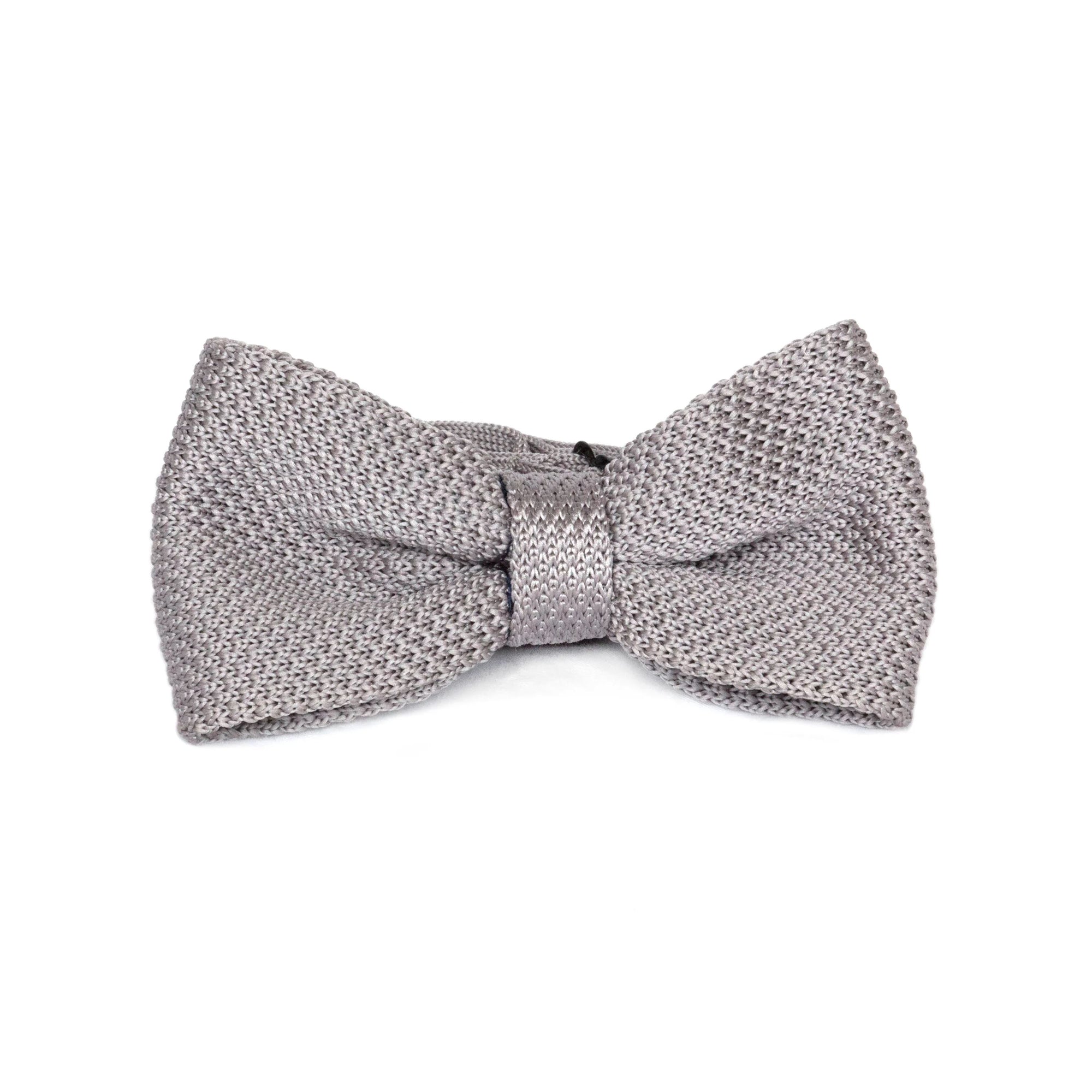 Adult Knit Bow Tie - Grey Bow Ties Clinks Australia