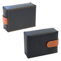 Leather Cufflink Wallet - Black