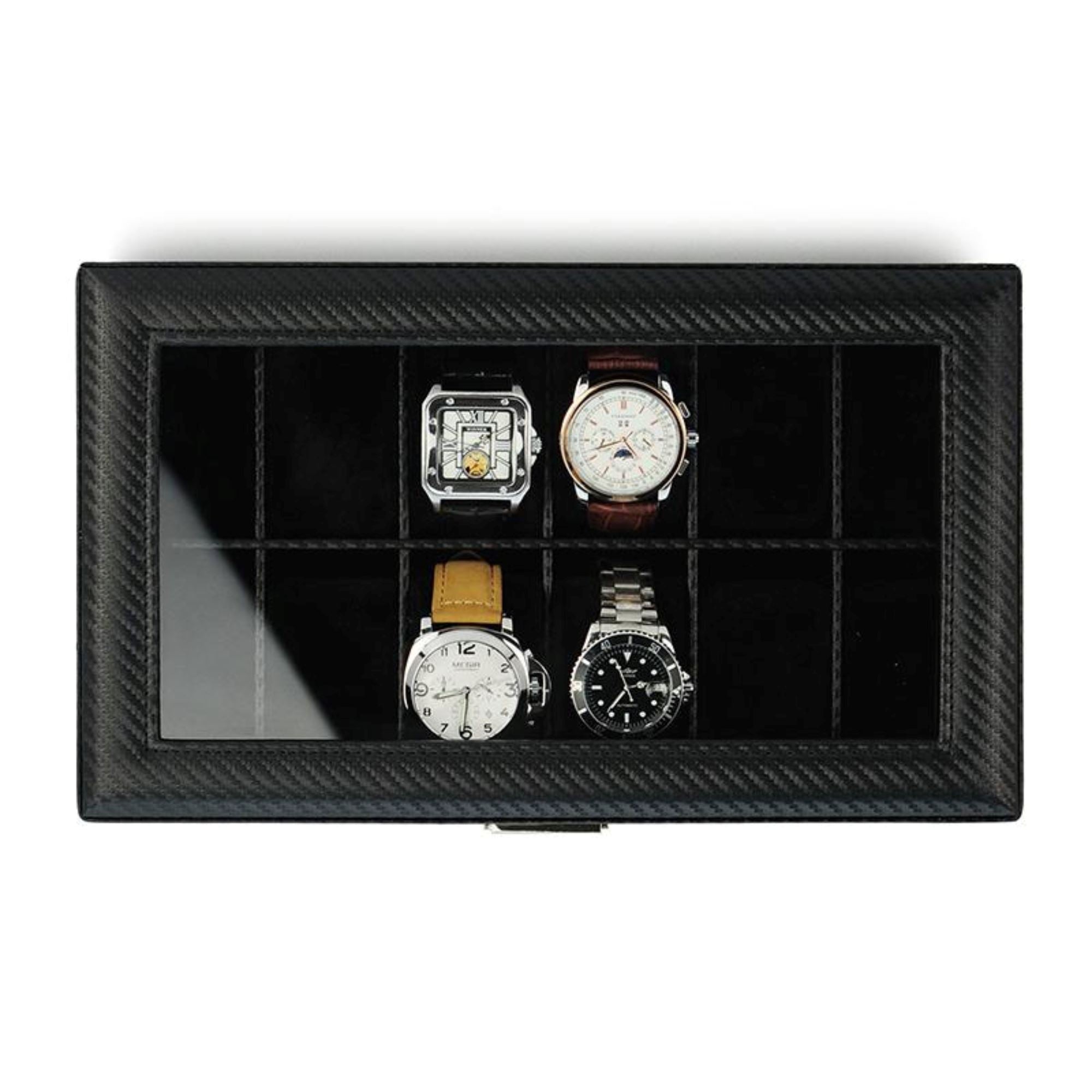 Leather Watch Box for 12 watches storage Watch Boxes Clinks