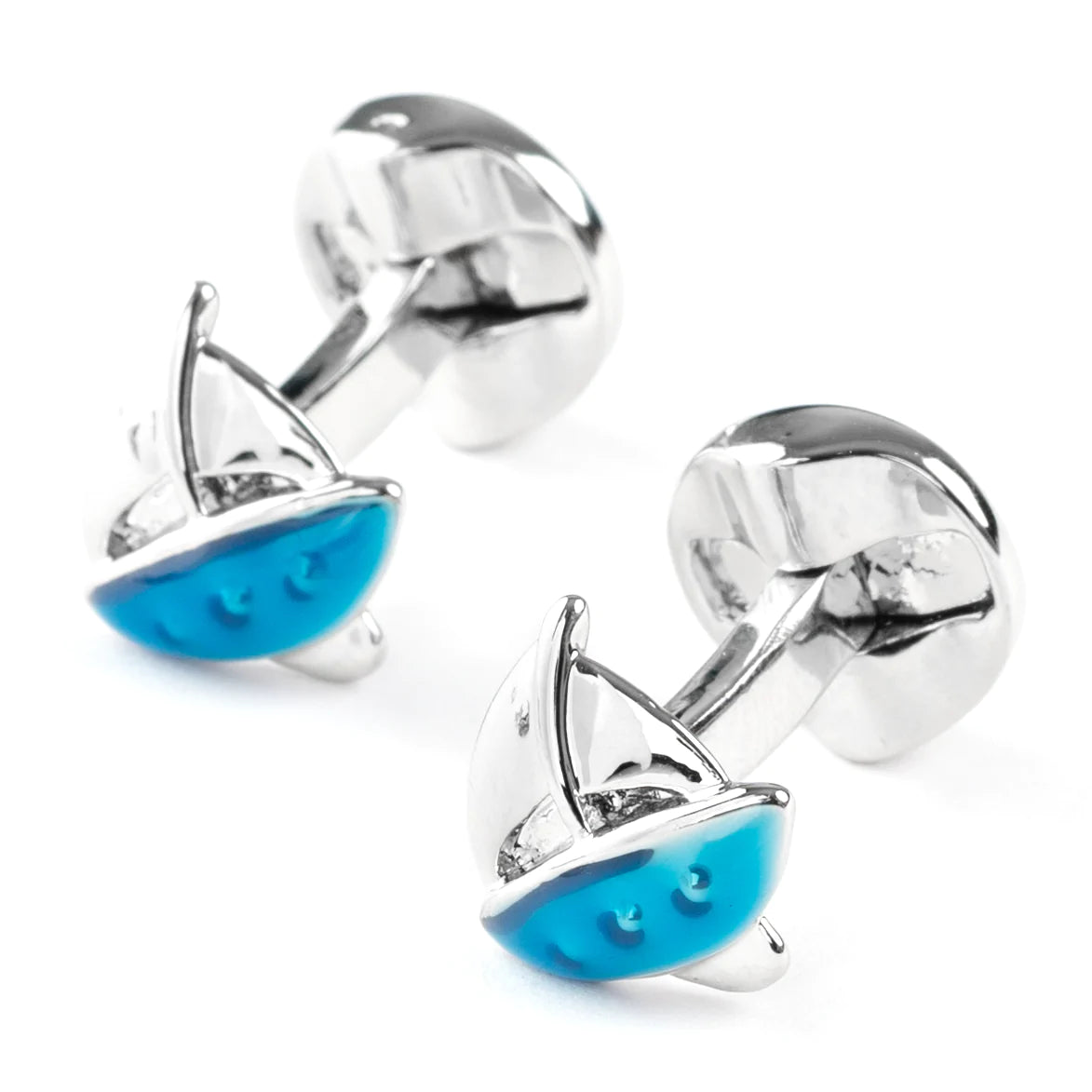 Blue/Silver Sailing Ship Cufflinks