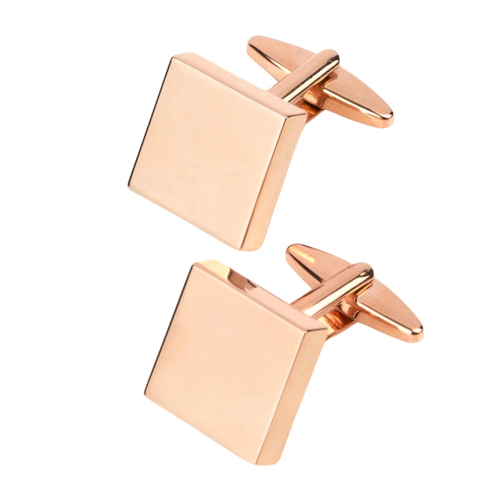 Rose Gold Square Engravable Cufflinks Classic & Modern Cufflinks Clinks Australia Rose Gold Square Engravable Cufflinks