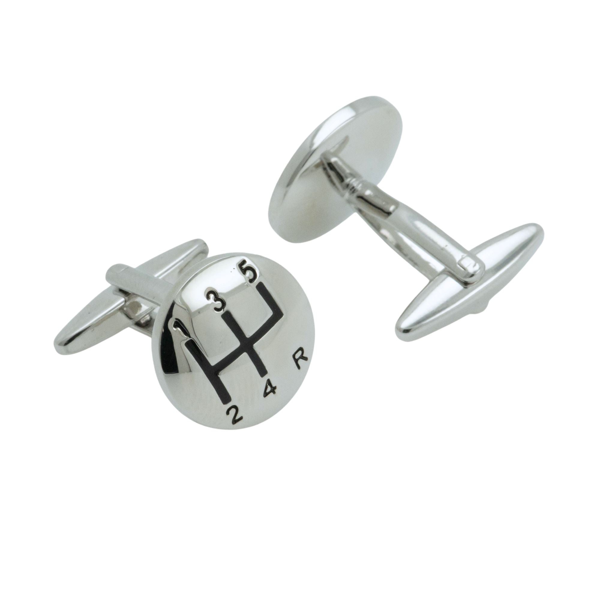 Shiny Silver Gear Shift Cufflinks Novelty Cufflinks Clinks Australia