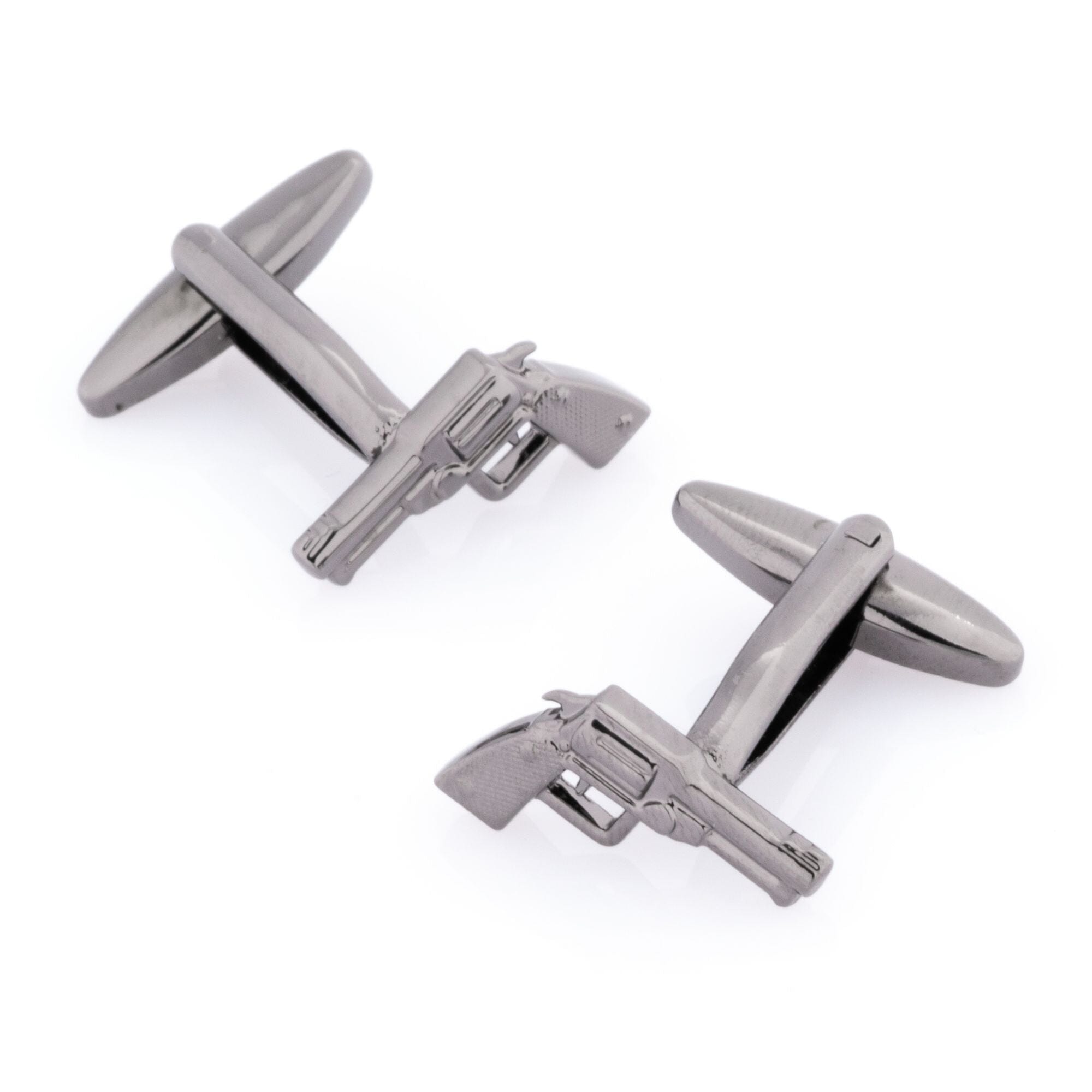 Gunmetal Revolver Gun Cufflinks Novelty Cufflinks Clinks Australia
