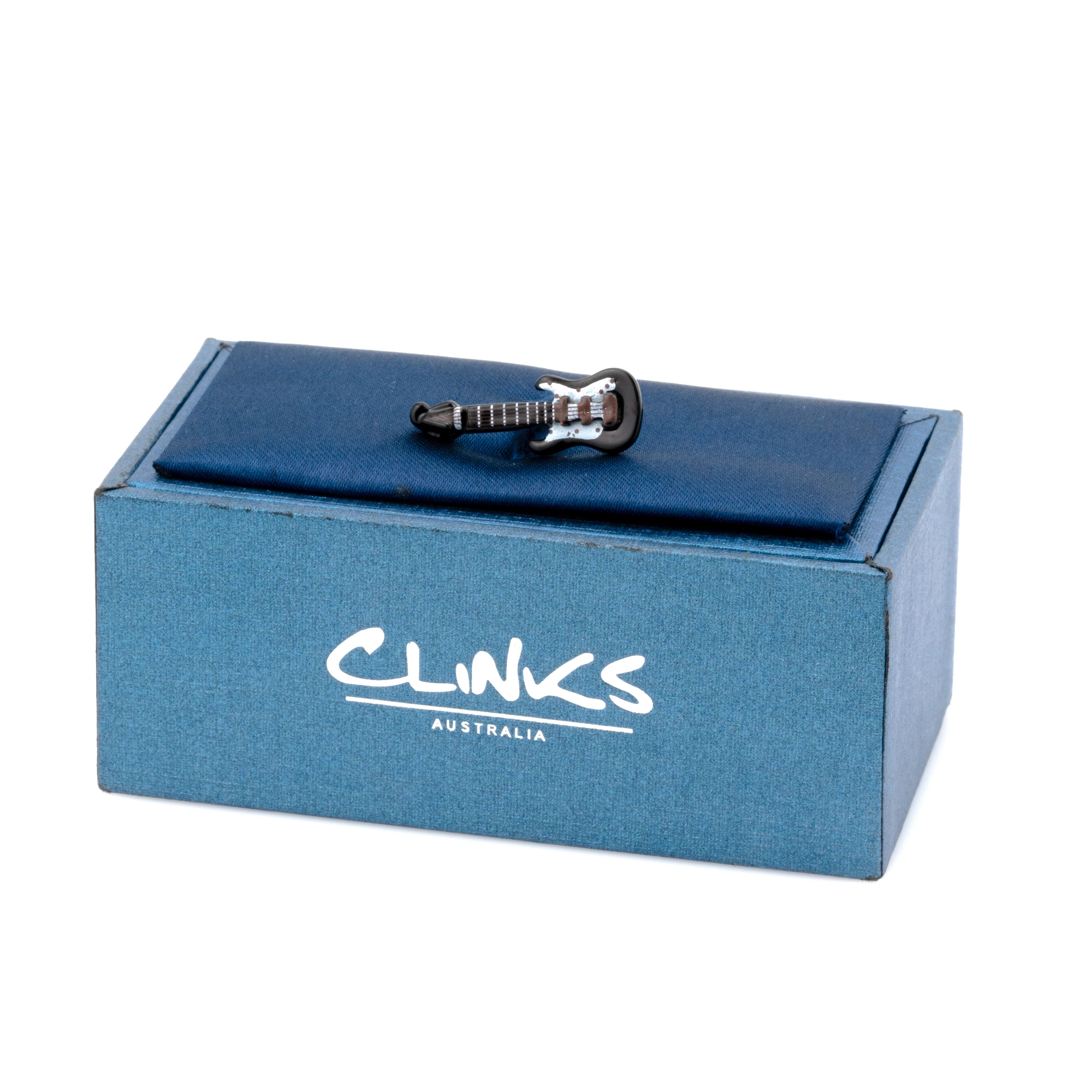 Black Electric Guitar Lapel Pin