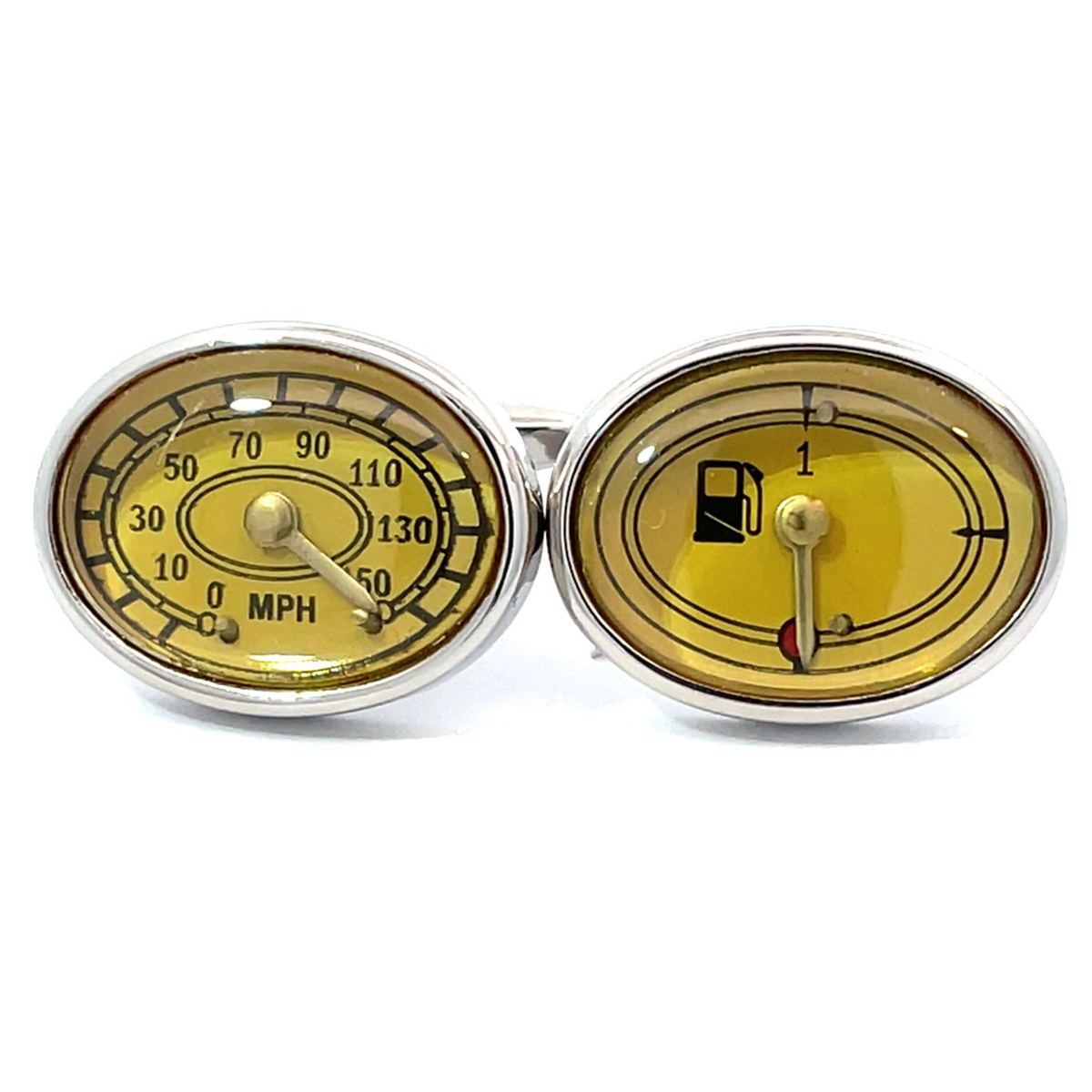 Yellow Petrol Gauge & Speedo Cufflinks