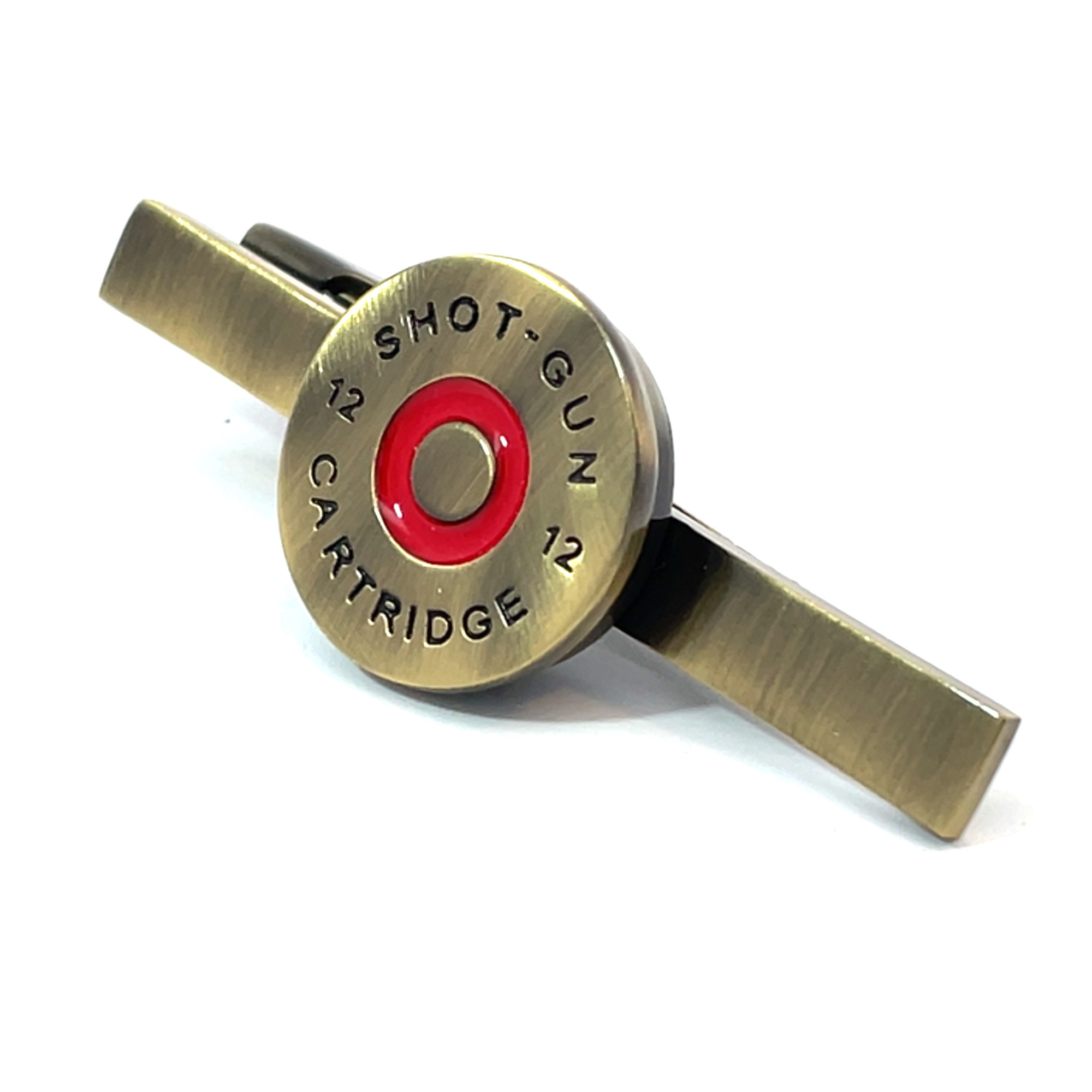 Brass Shotgun Cartridge Cap Tie Clip