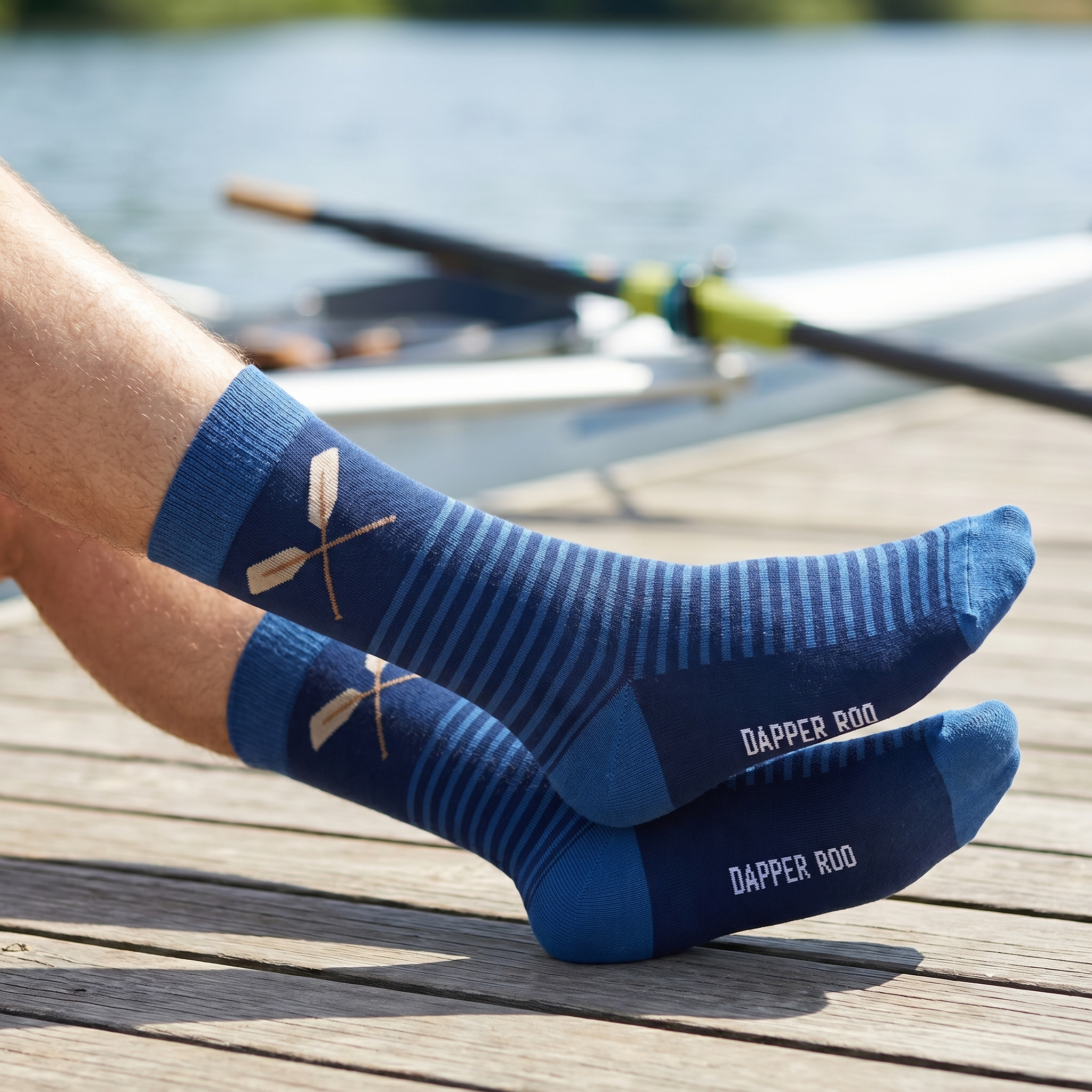 Striped Rowing Oars Socks by Dapper Roo lifestyle image