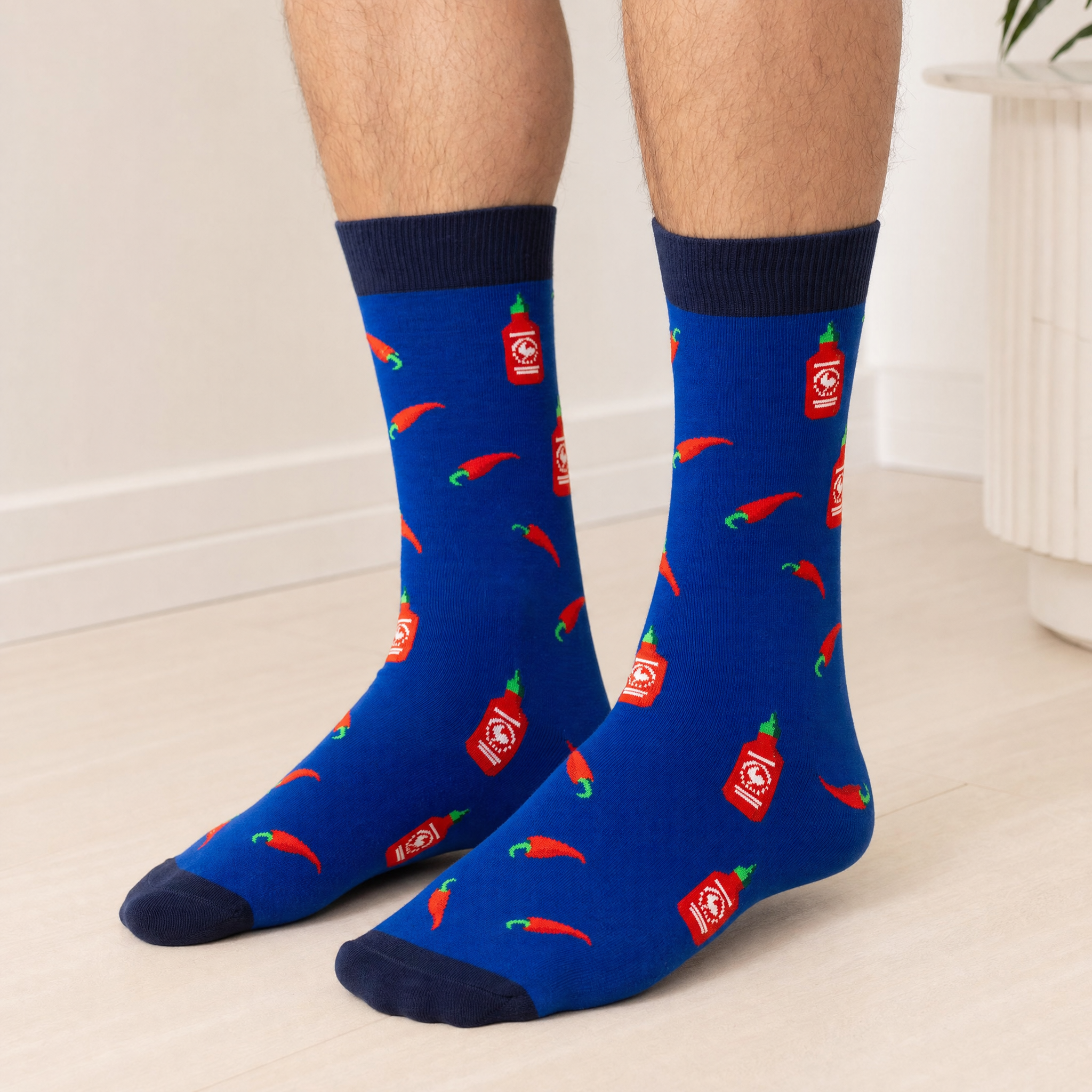 Spicy Kick Chilli and Hot Sauce Bamboo Socks by Dapper Roo lifestyle image