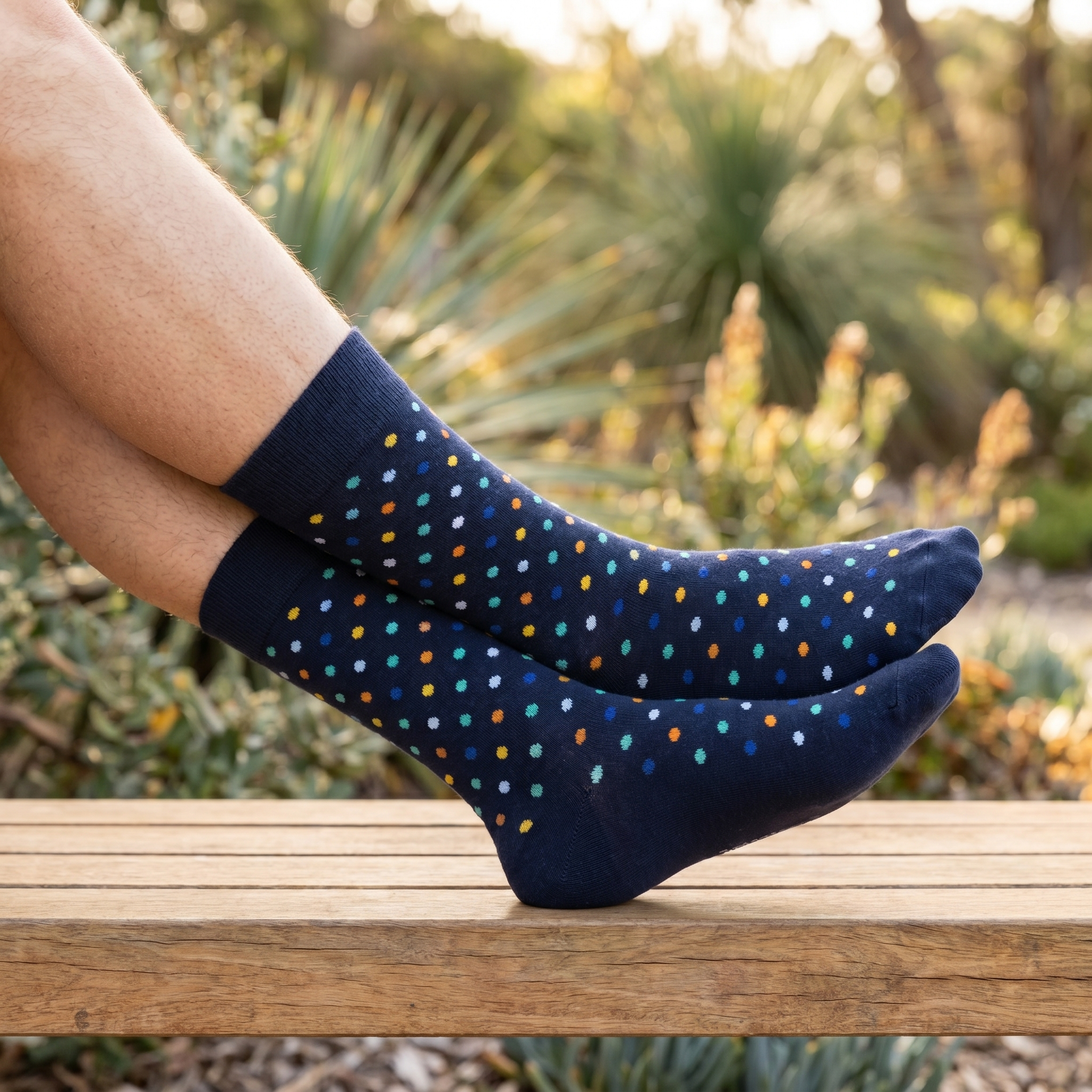 Spotted Multi Dot Bamboo Socks by Dapper Roo lifestyle image