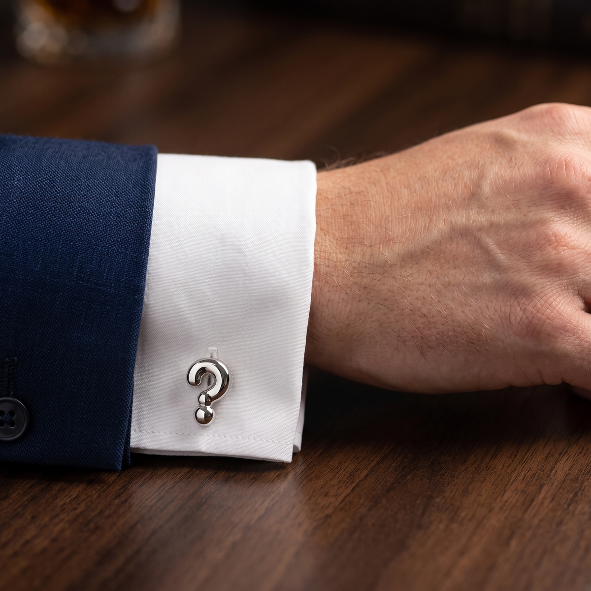 ? and ! Cufflinks — lifestyle shot