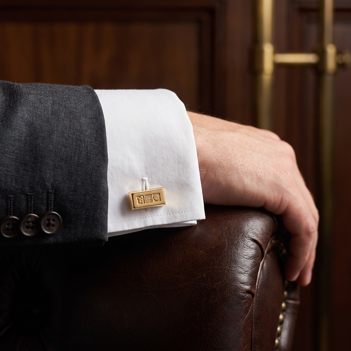 Gold Ingot Cufflinks — lifestyle shot