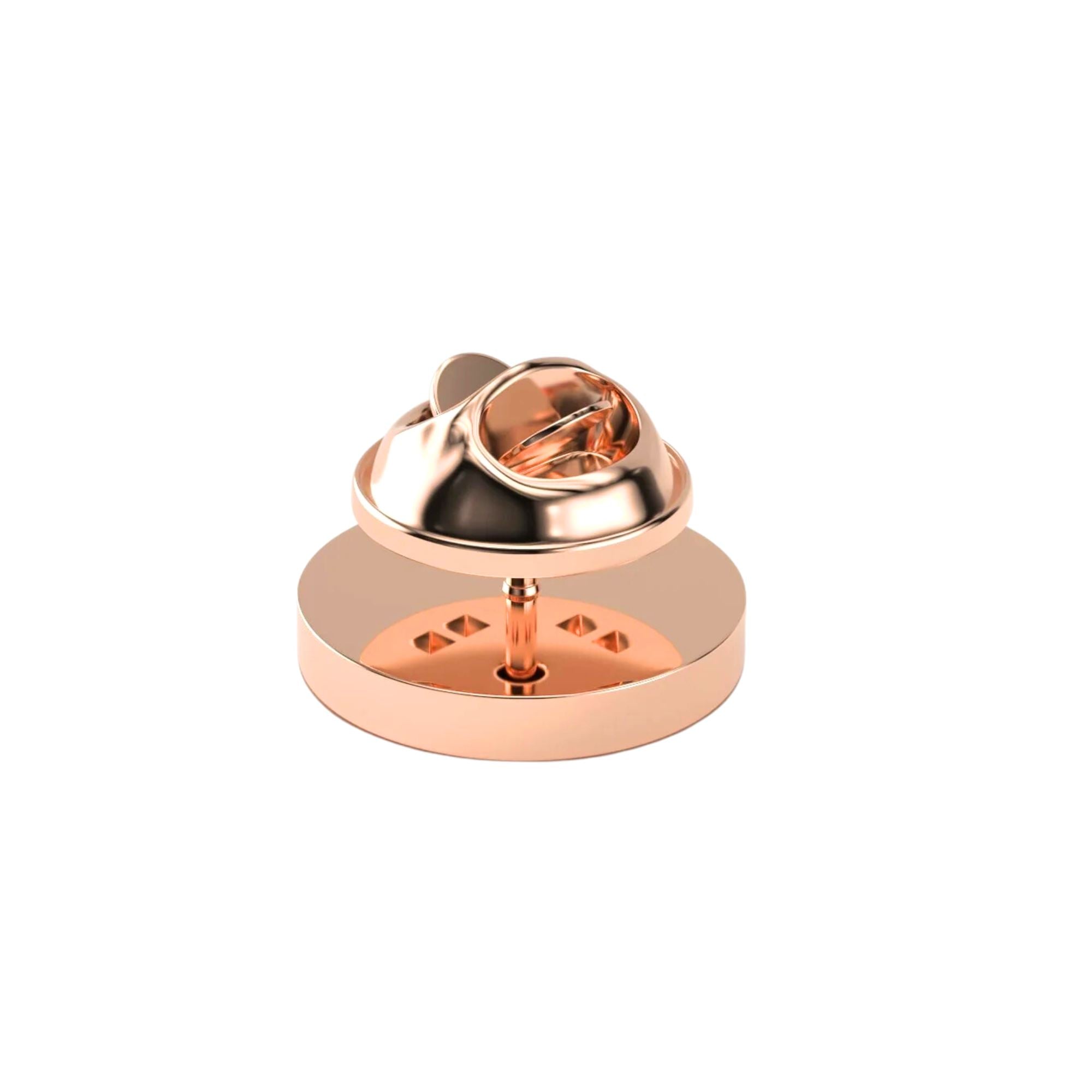 Round Rose Gold Engravable Lapel Pin Lapel Pin Clinks