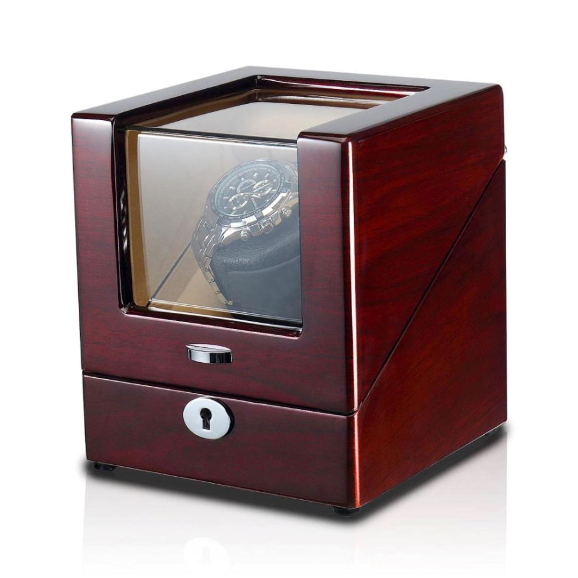 Seconds - Waratah Watch Winder Box for 1 Watch in Mahogany (a) Seconds Clinks