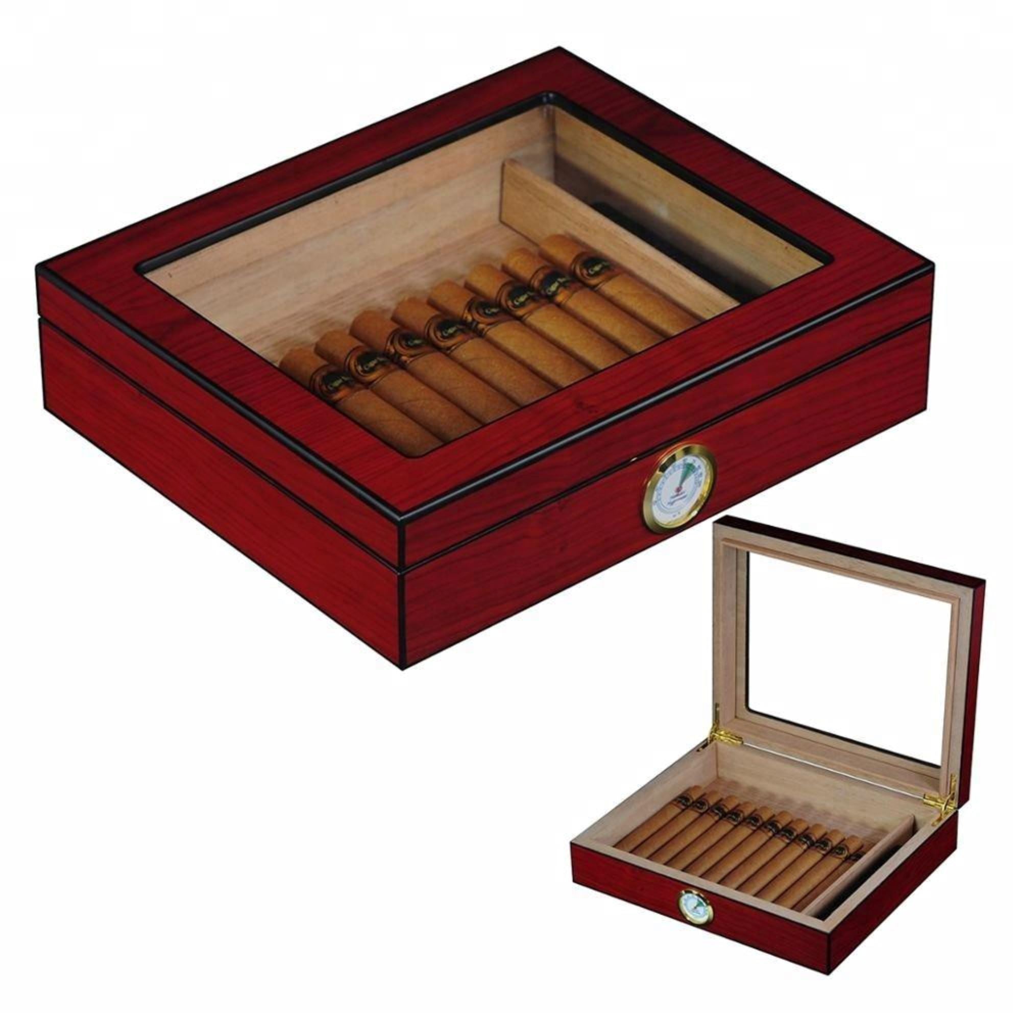 Seconds - 12-20 CT Cherry Cigar Humidor Spanish Cedar Box for Cigars (c) Seconds Clinks
