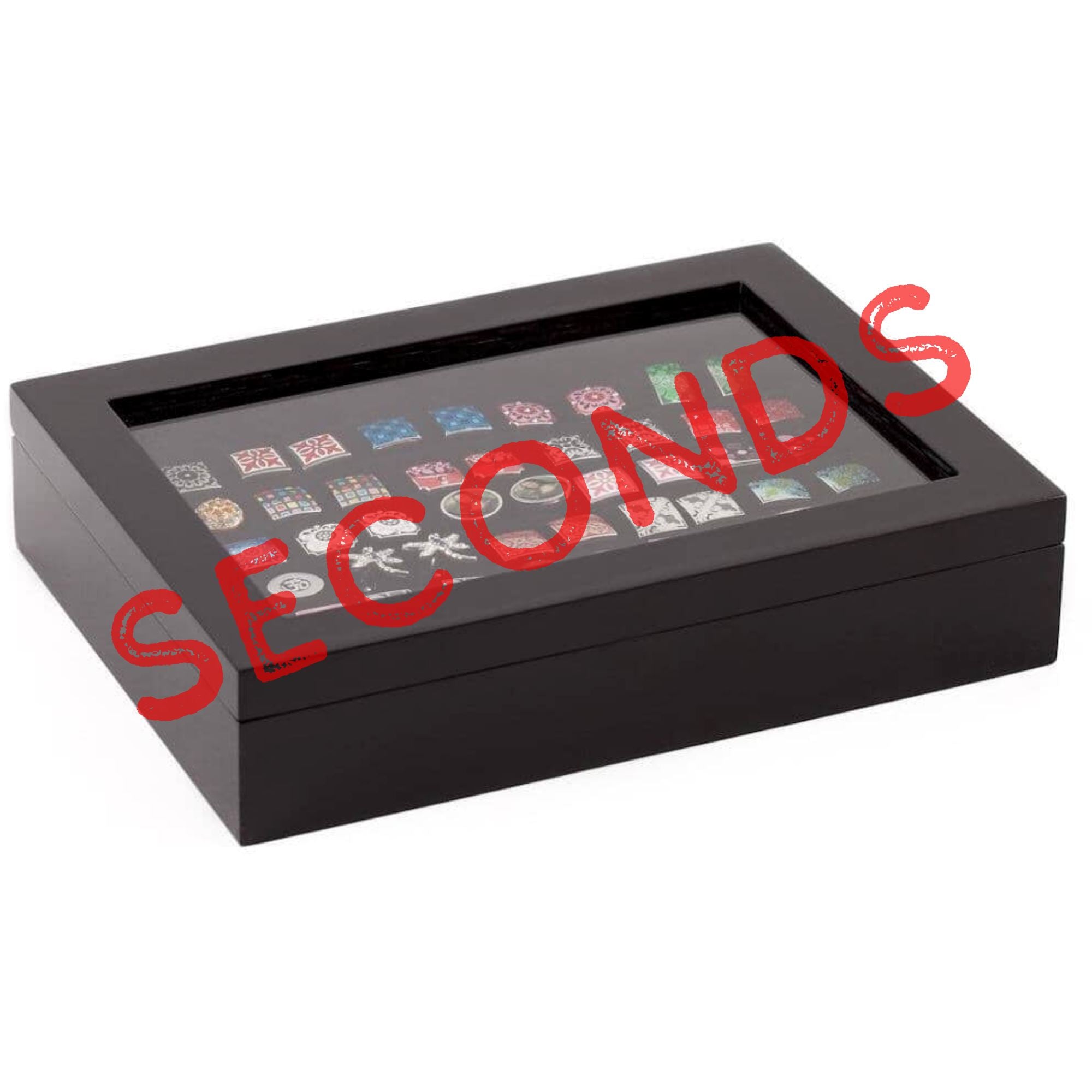 Seconds - 36 Pair Black Cufflink Box Seconds Clinks Australia