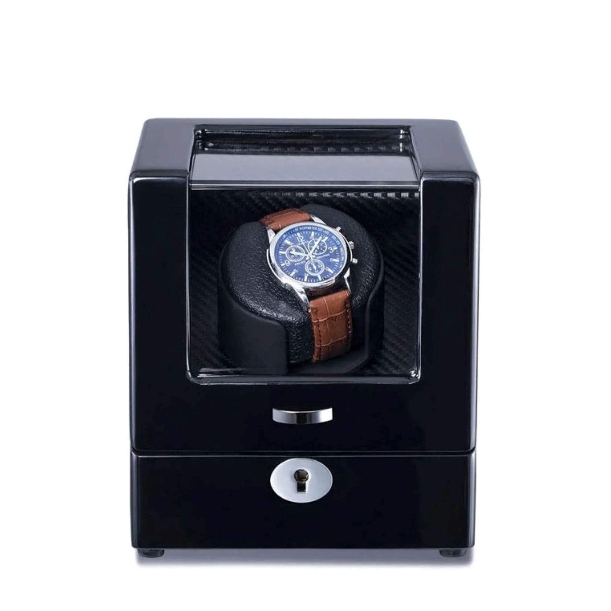 Seconds - Waratah Watch Winder Box for 1 Watch in Black (d) Seconds Clinks