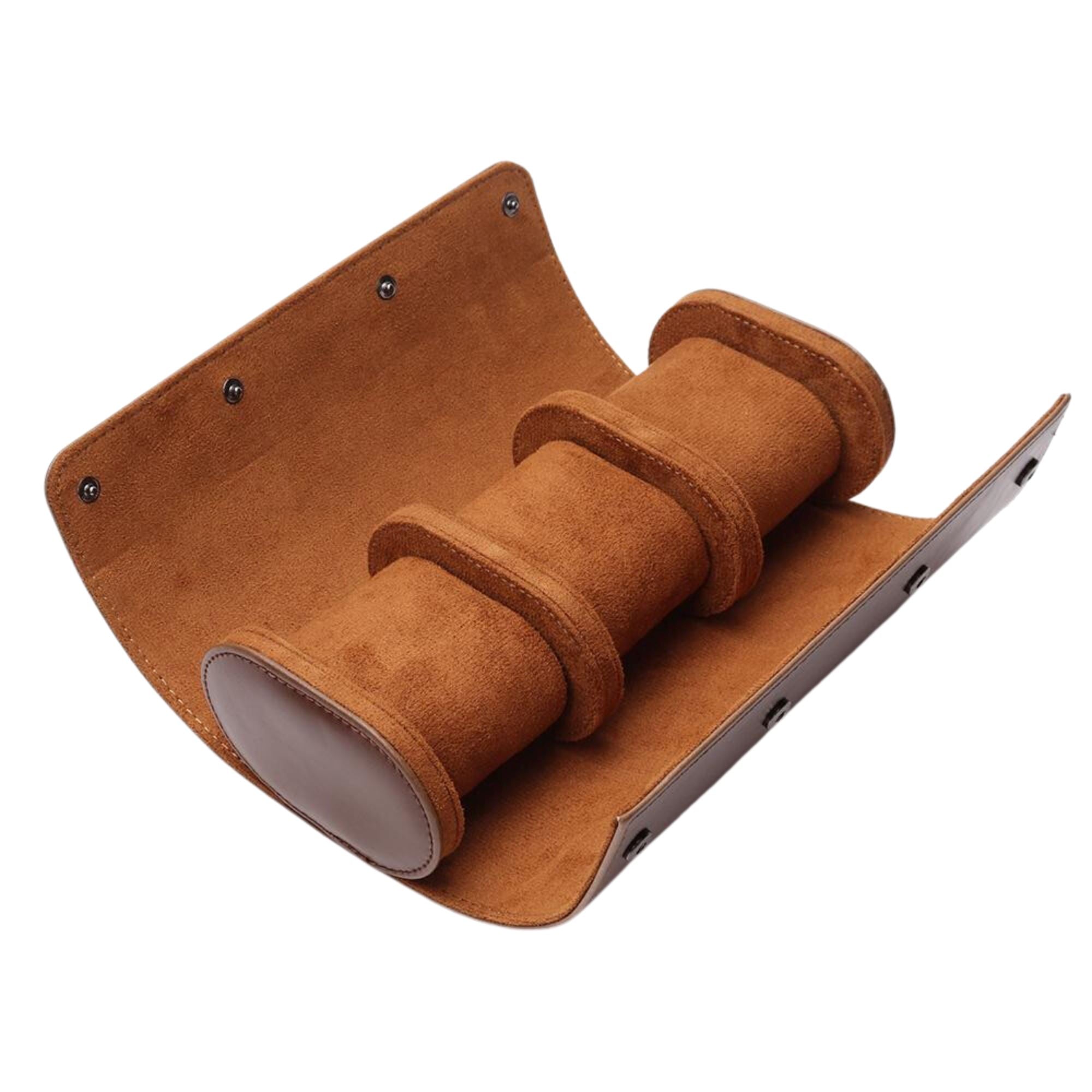 Seconds - Watch Roll Case for 3 in Brown Vegan Leather Seconds Clinks
