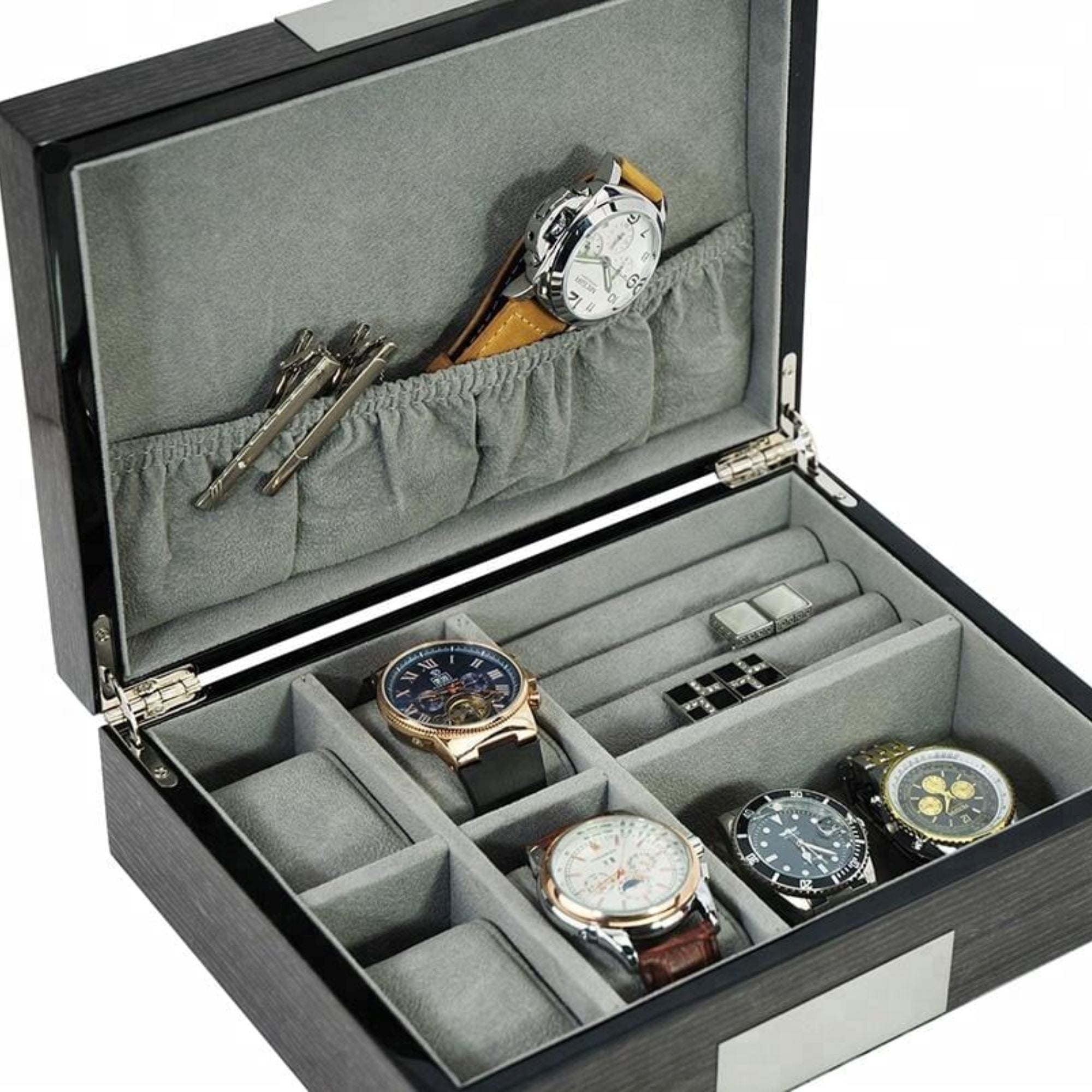 Seconds - Wenge Wooden Cufflink Watch Box Seconds Clinks