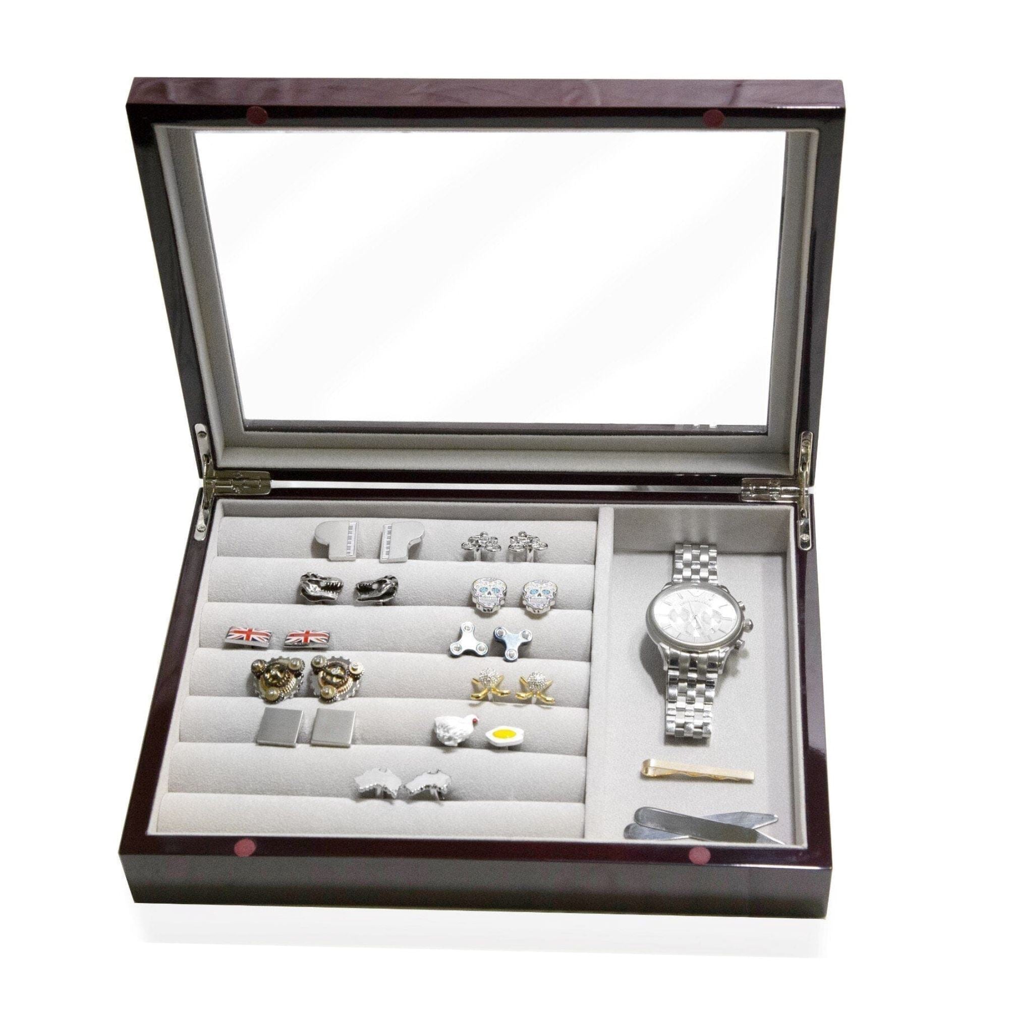 Seconds - Medium Cufflink and Valet Box Mahogany (b) Seconds Clinks Australia