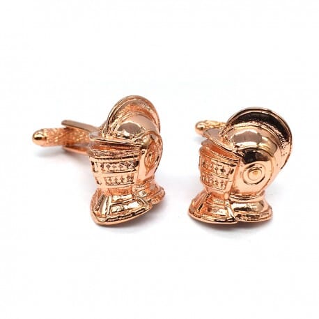 Medieval Knights Helmet Cufflinks in Copper Novelty Cufflinks Clinks Australia Default