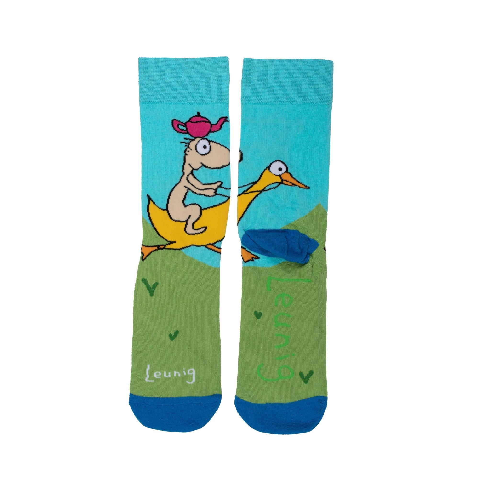 Leunig Wild Ride Socks Green Socks Leunig for James Harper