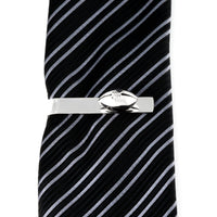 Footy / Rugby Silver Football Tie Bar Tie Clips Clinks