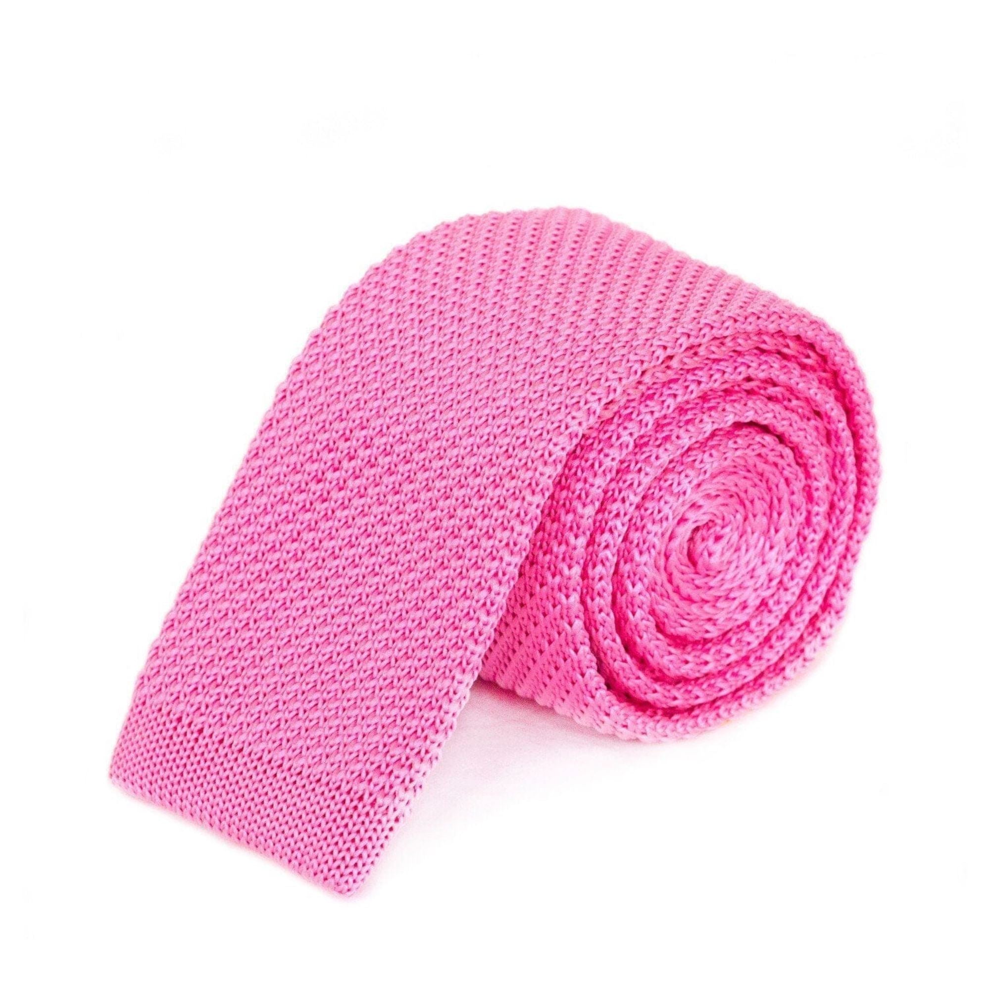 Pink Knitted Tie Ties Cuffed.com.au