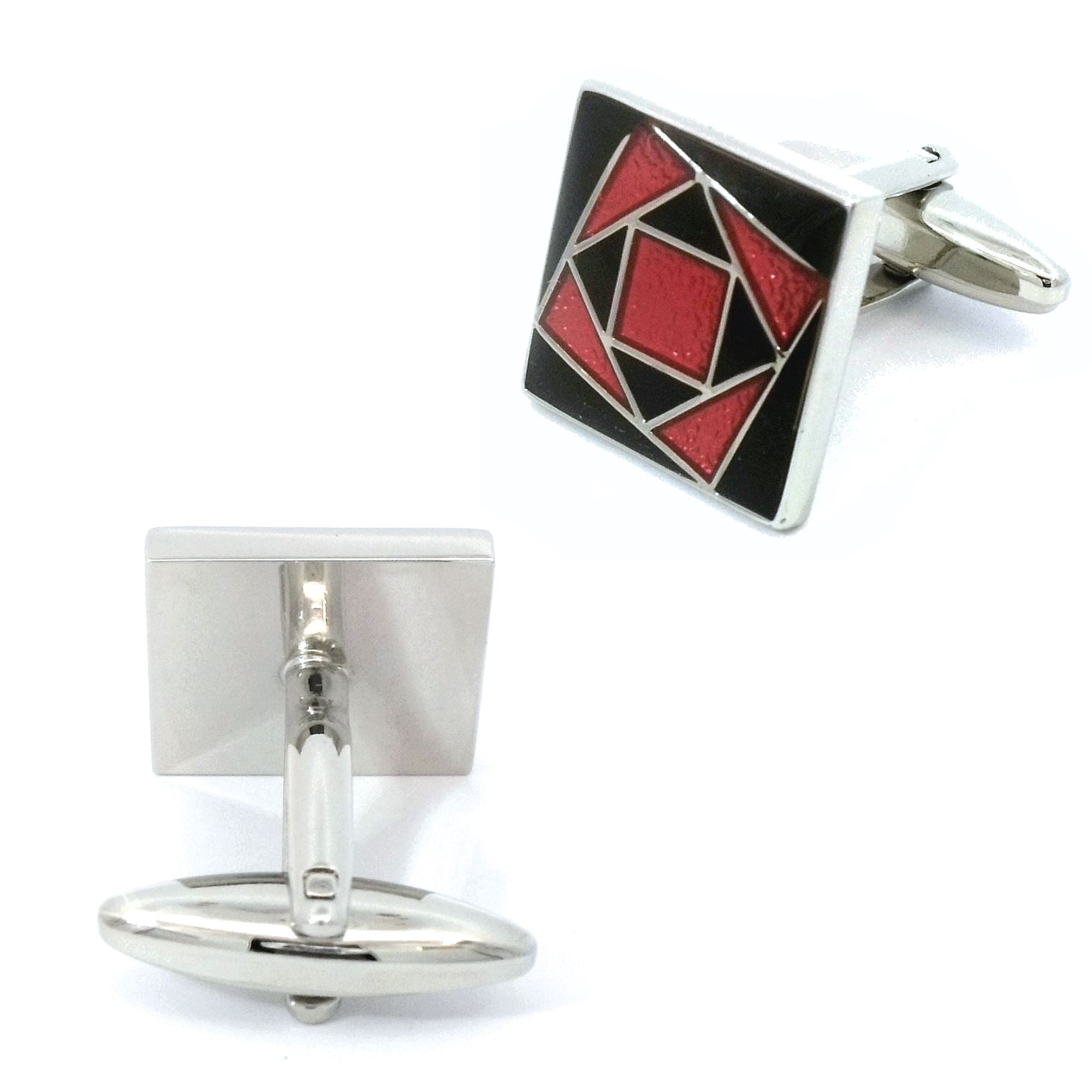 Black Pink Art Deco Flower Cufflinks Novelty Cufflinks Clinks Australia
